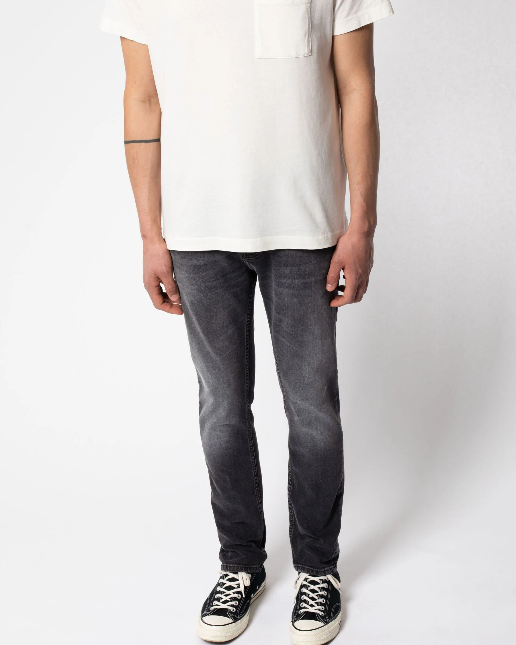 Nudie Grim Tim Slim Straight Mens Jeans - Dark Cove - Image 3