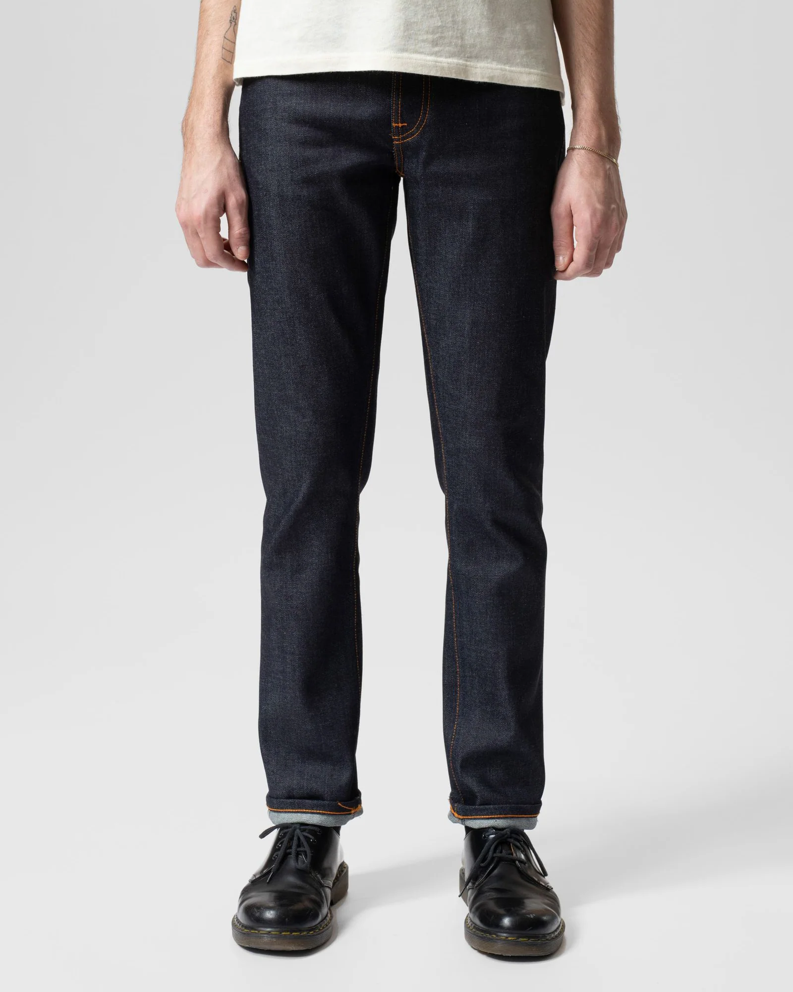 Nudie Grim Tim Slim Straight Mens Jeans - Dry Japan Selvage