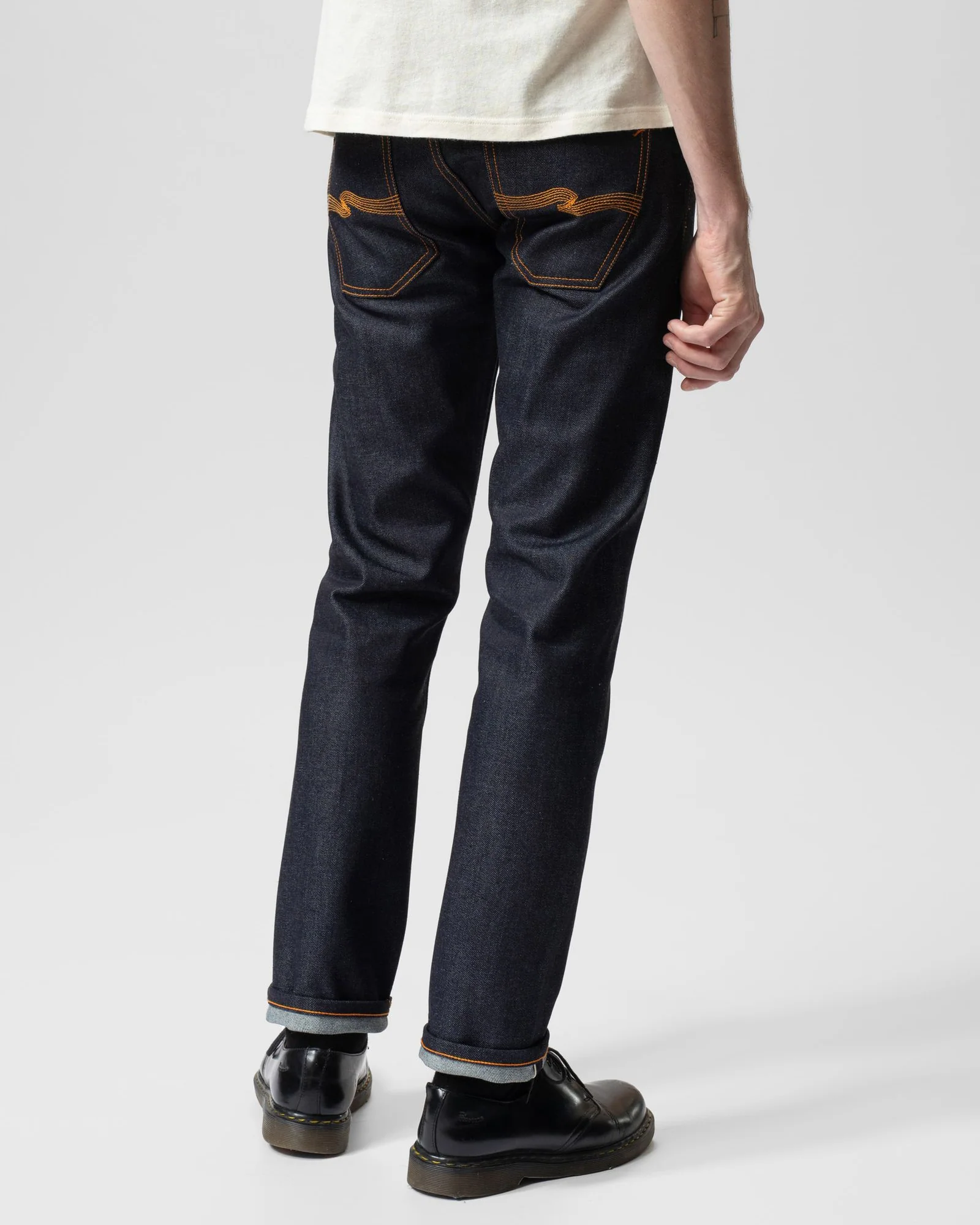 Nudie Grim Tim Slim Straight Mens Jeans - Dry Japan Selvage - Image 3