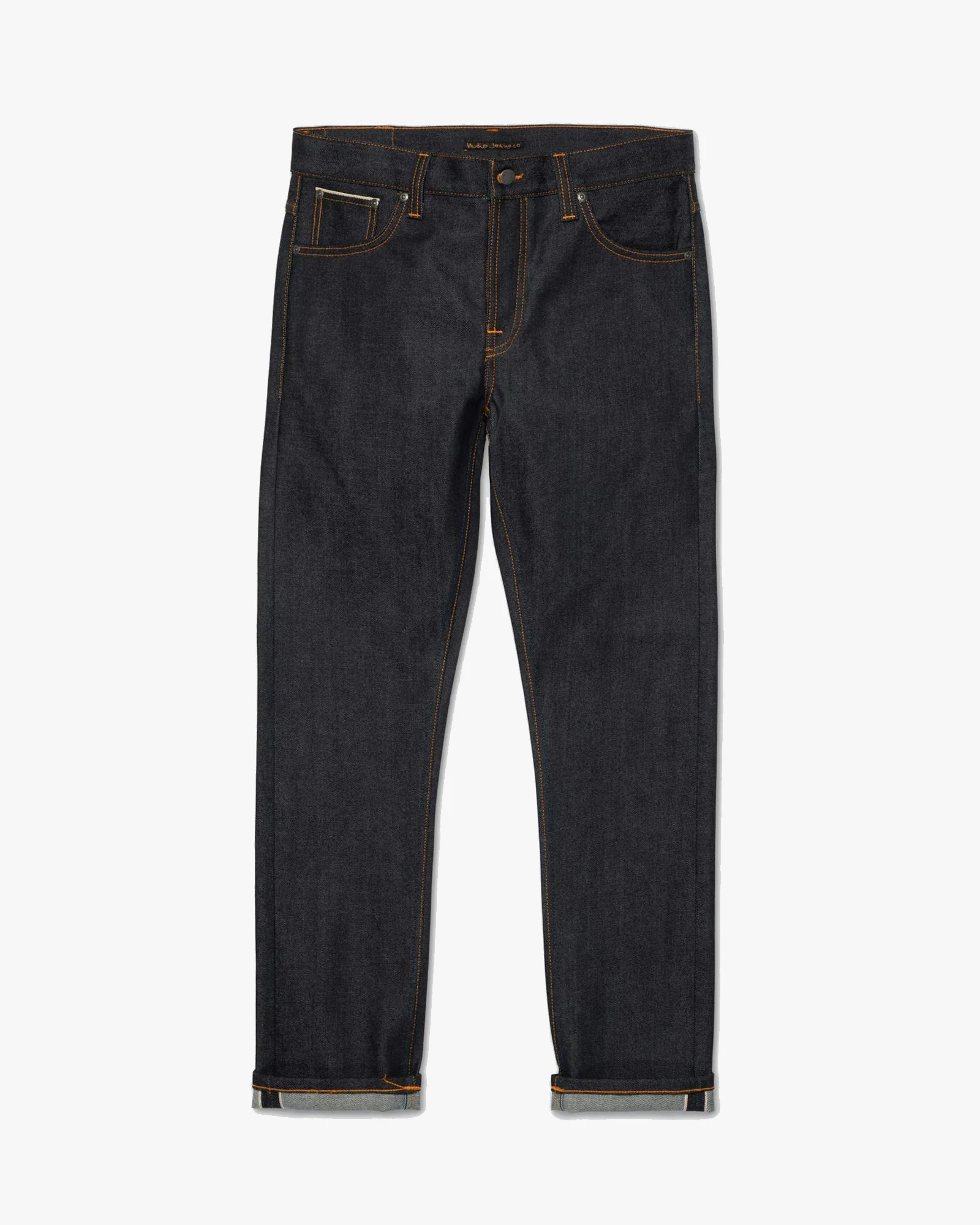 Nudie Grim Tim Slim Straight Mens Jeans - Dry Japan Selvage - Image 4