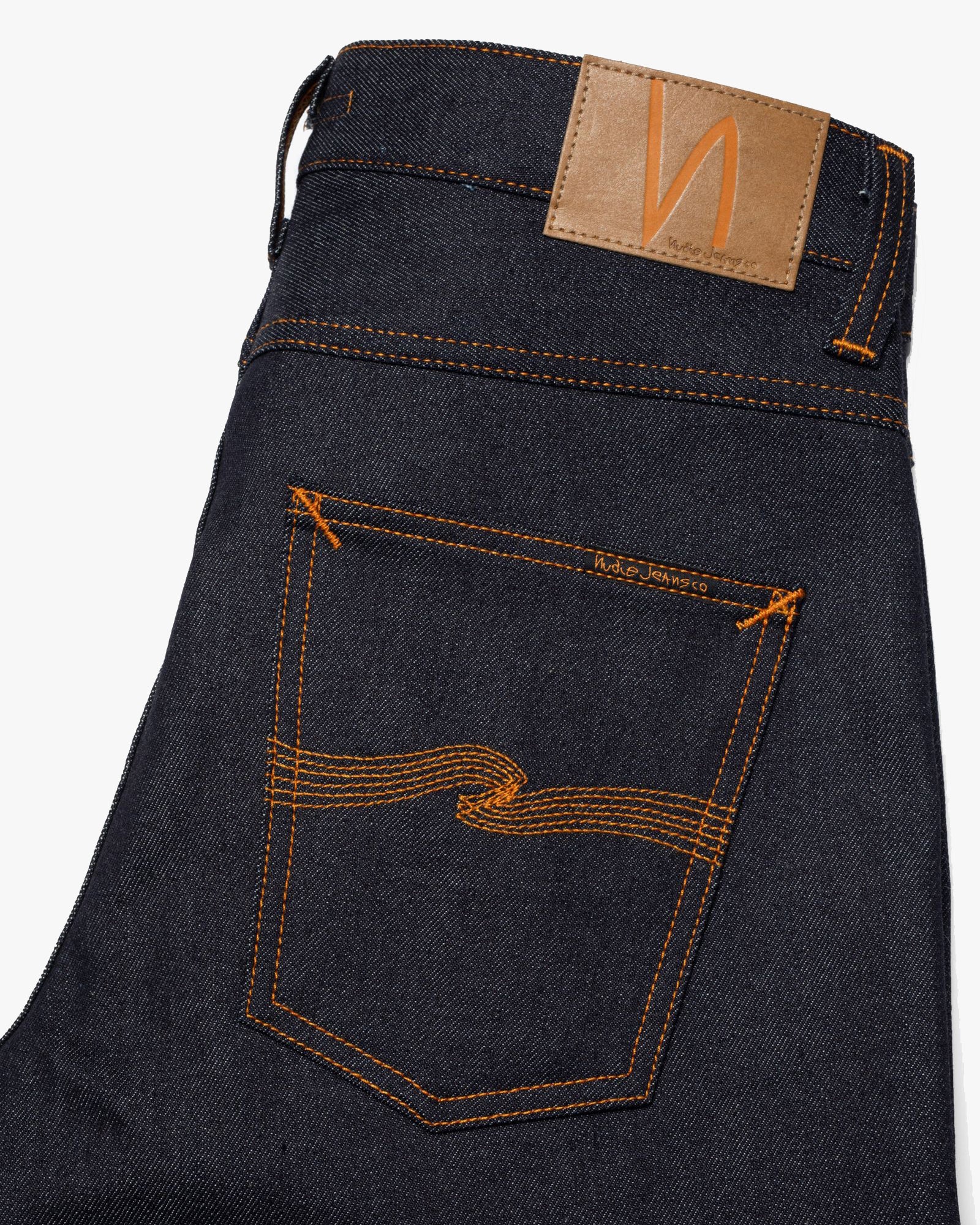 Nudie Grim Tim Slim Straight Mens Jeans - Dry Japan Selvage - Image 6