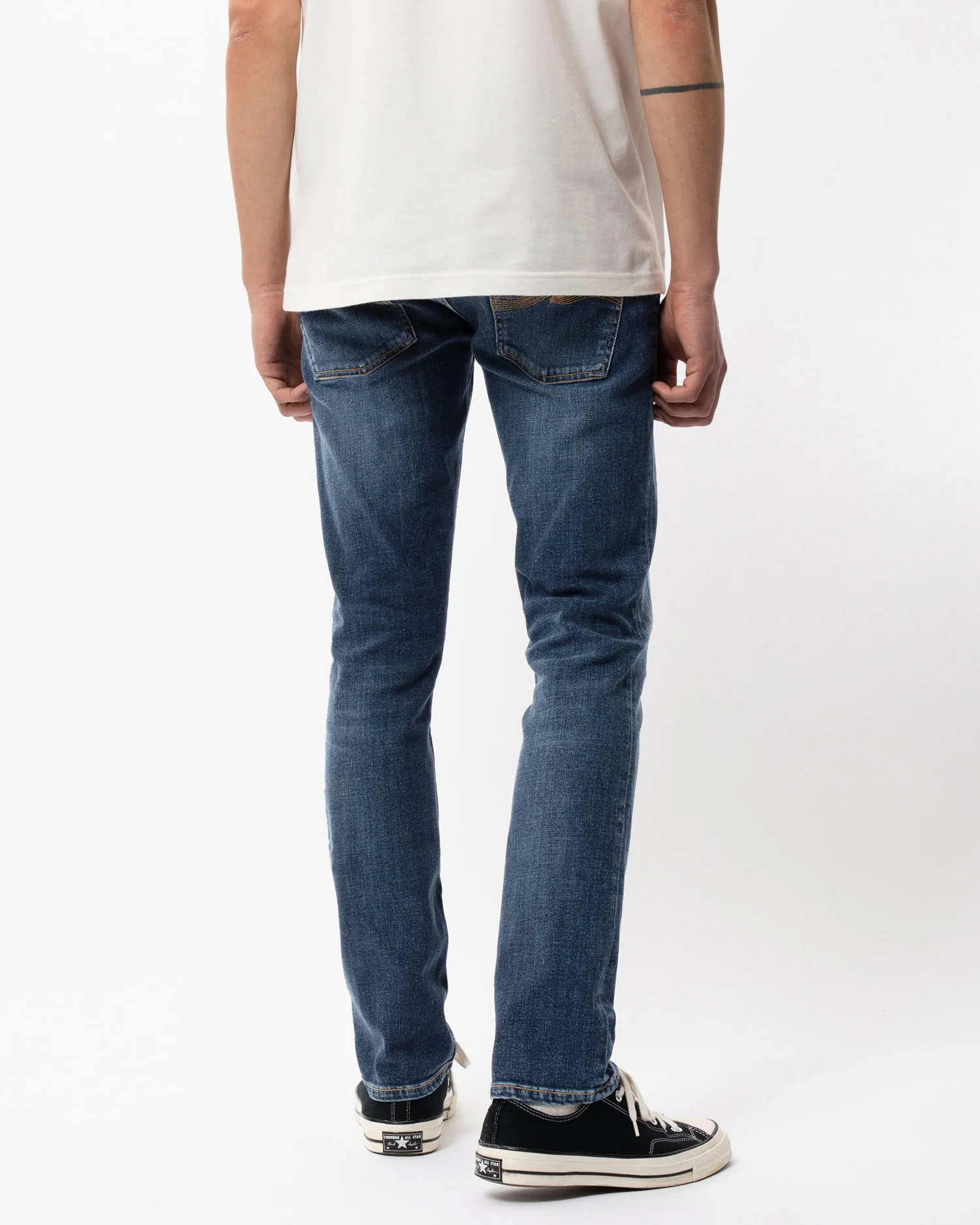 Nudie Grim Tim Slim Straight Mens Jeans - Indigo Myth - Image 3