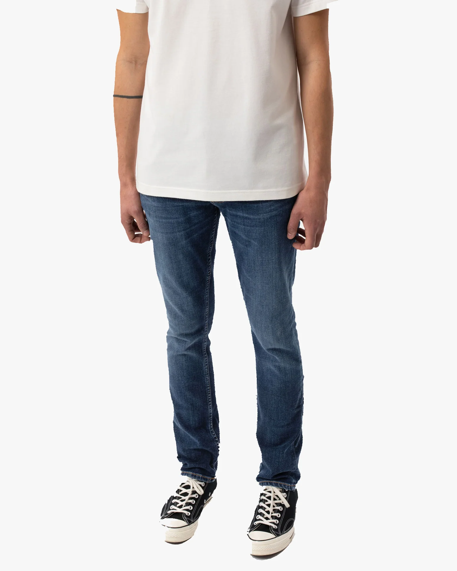 Nudie Grim Tim Slim Straight Mens Jeans - Indigo Myth - Image 4