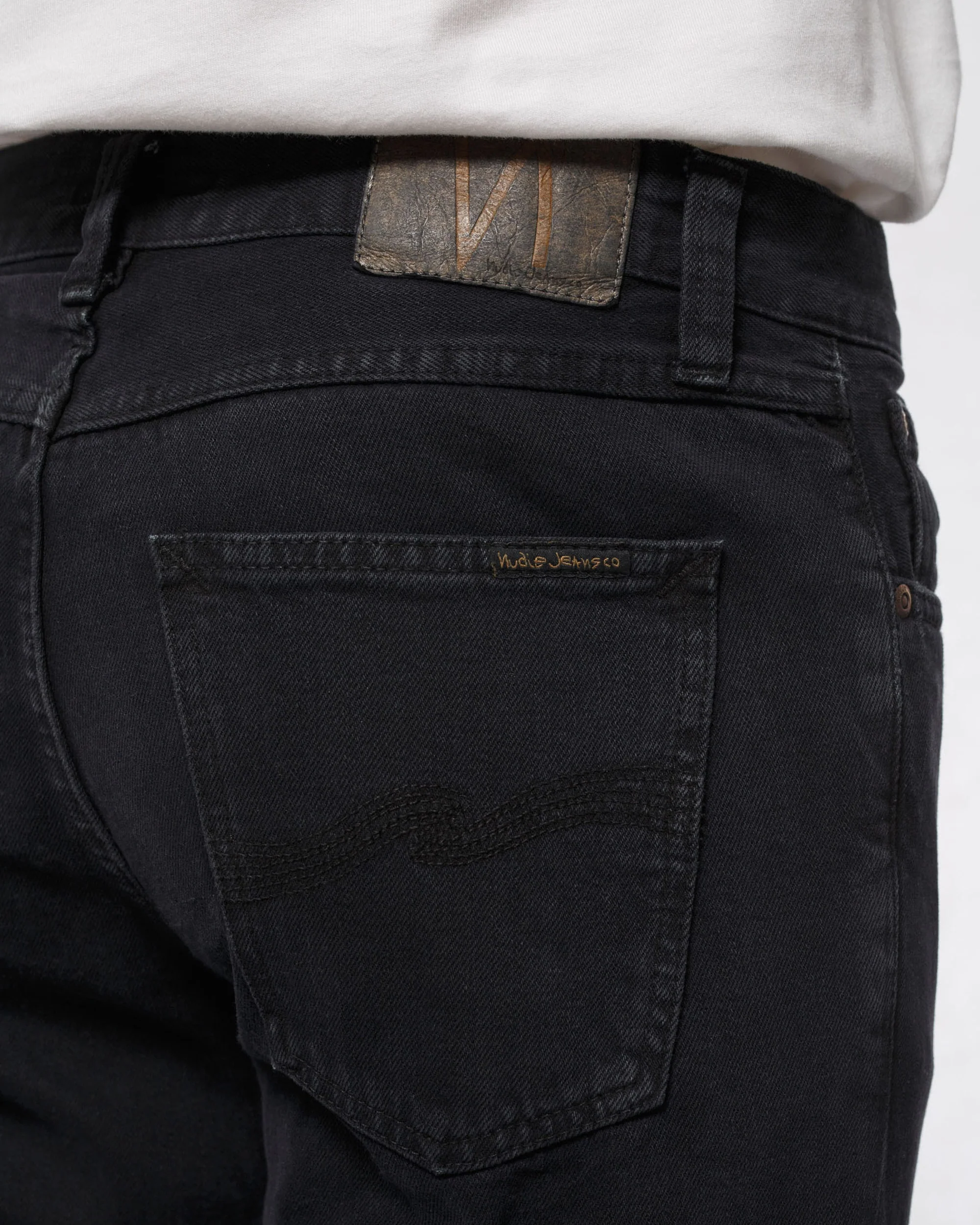 Nudie Gritty Jackson Regular Fit Mens Jeans - Black Forest - Image 2