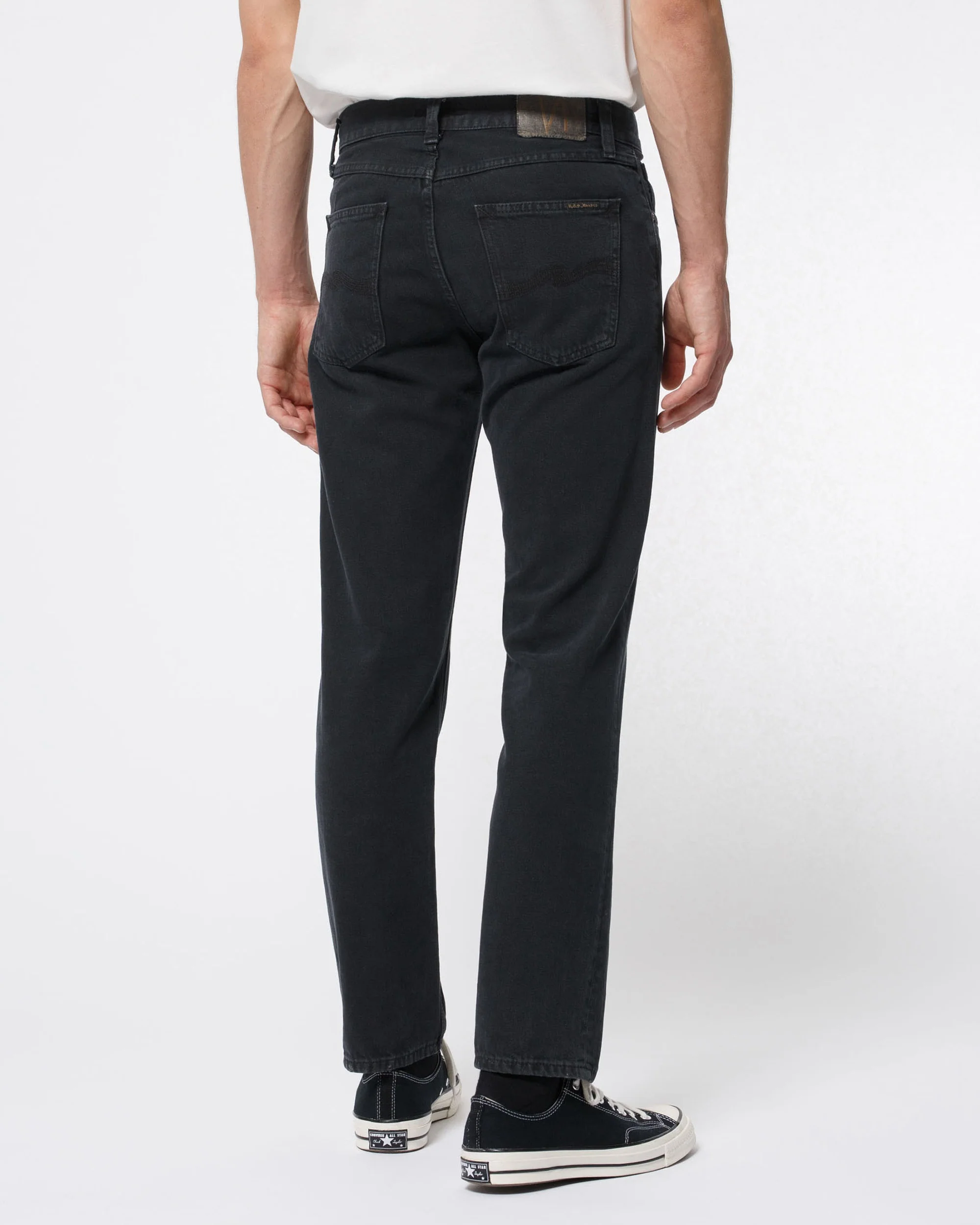 Nudie Gritty Jackson Regular Fit Mens Jeans - Black Forest - Image 3