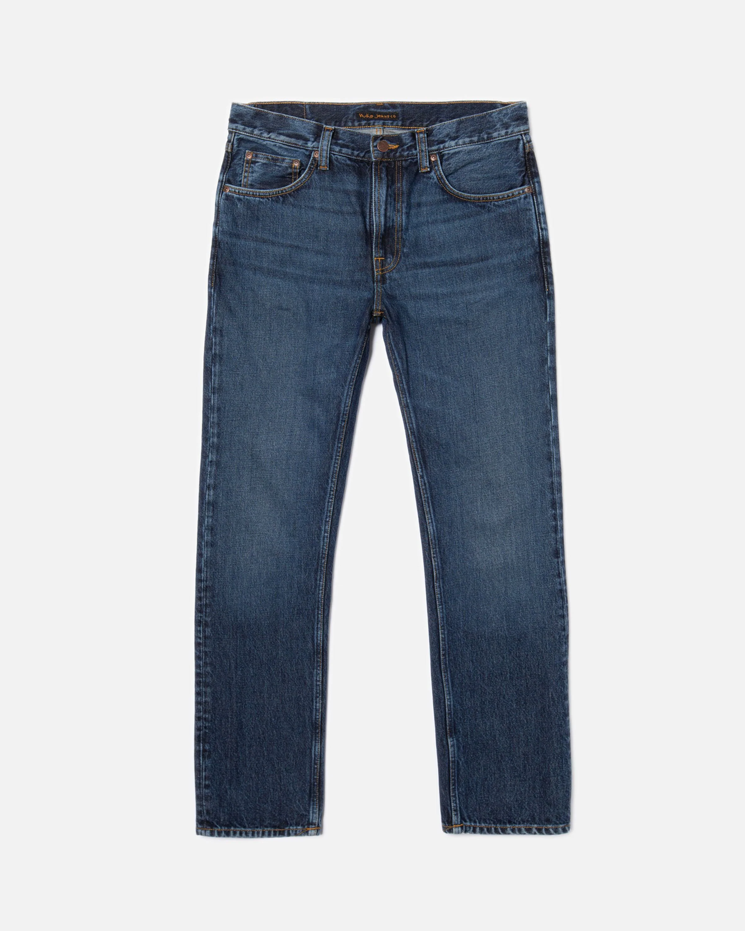 Nudie Gritty Jackson Regular Fit Mens Jeans - Blue Soil - Image 6