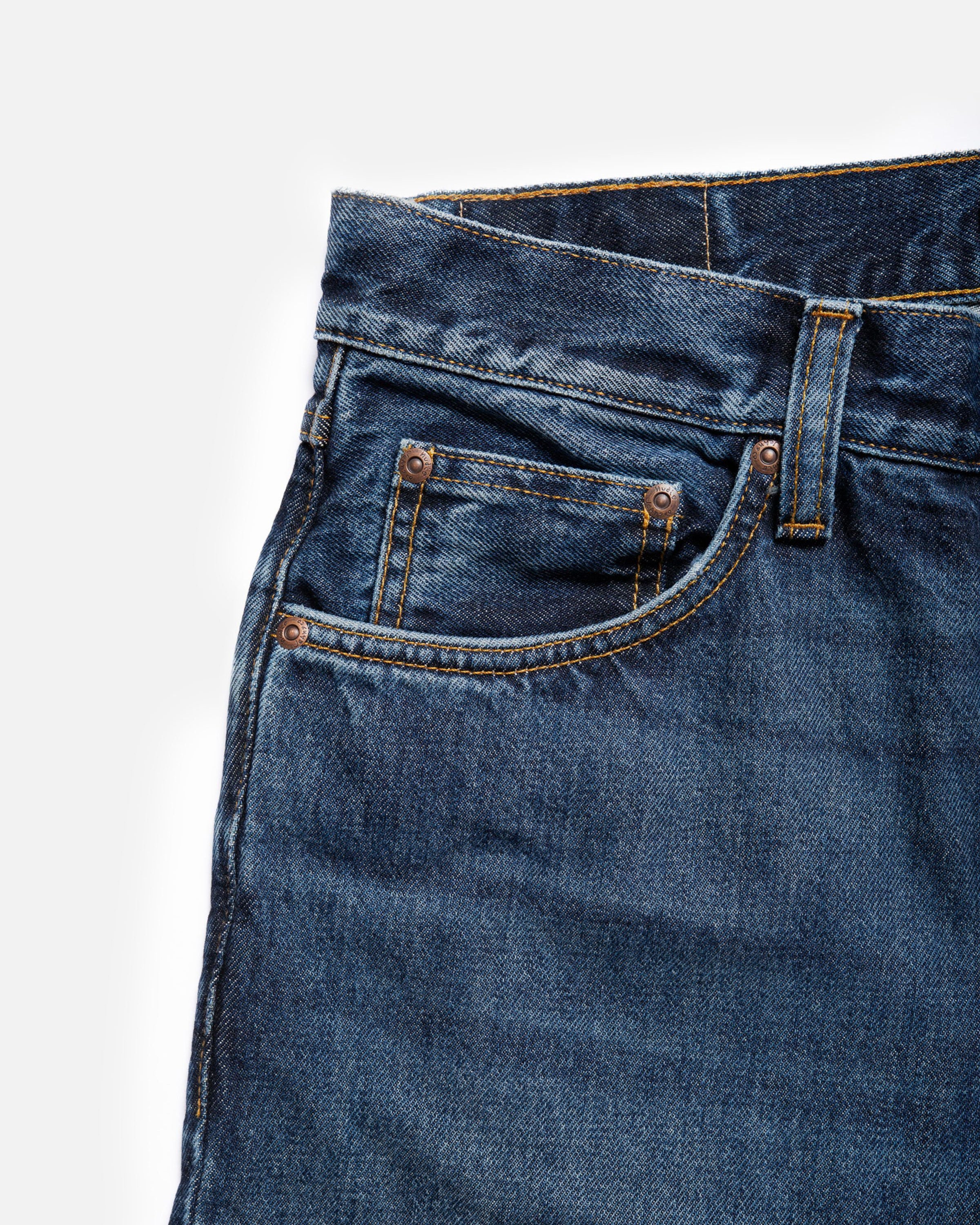 Nudie Gritty Jackson Regular Fit Mens Jeans - Blue Soil - Image 8