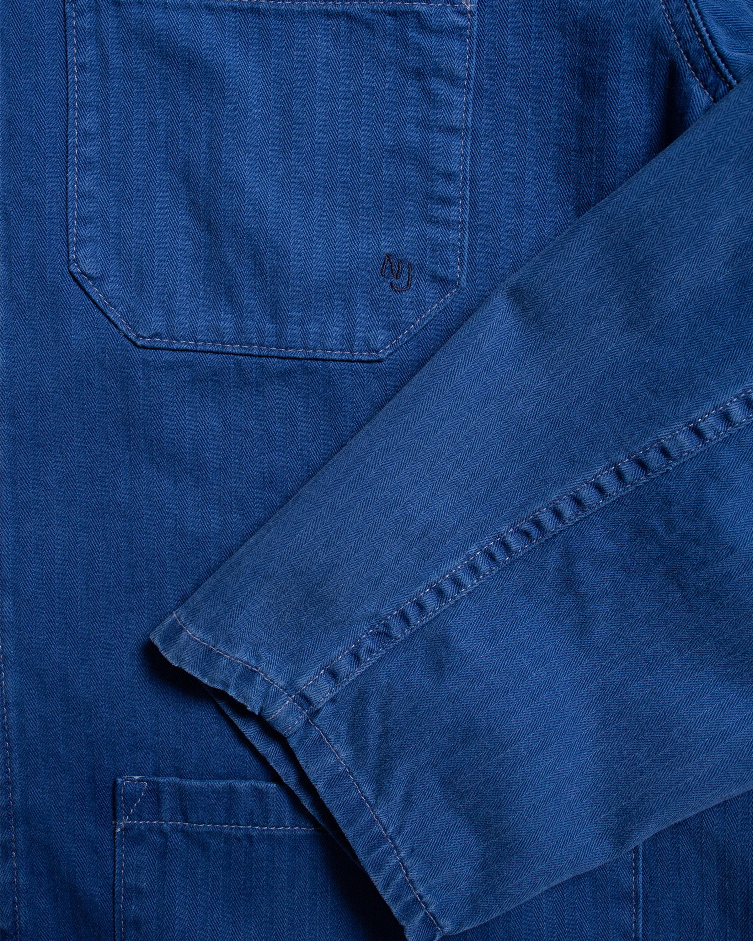 Nudie Jeans Buddy Herringbone Chore Jacket - Blue - Image 6