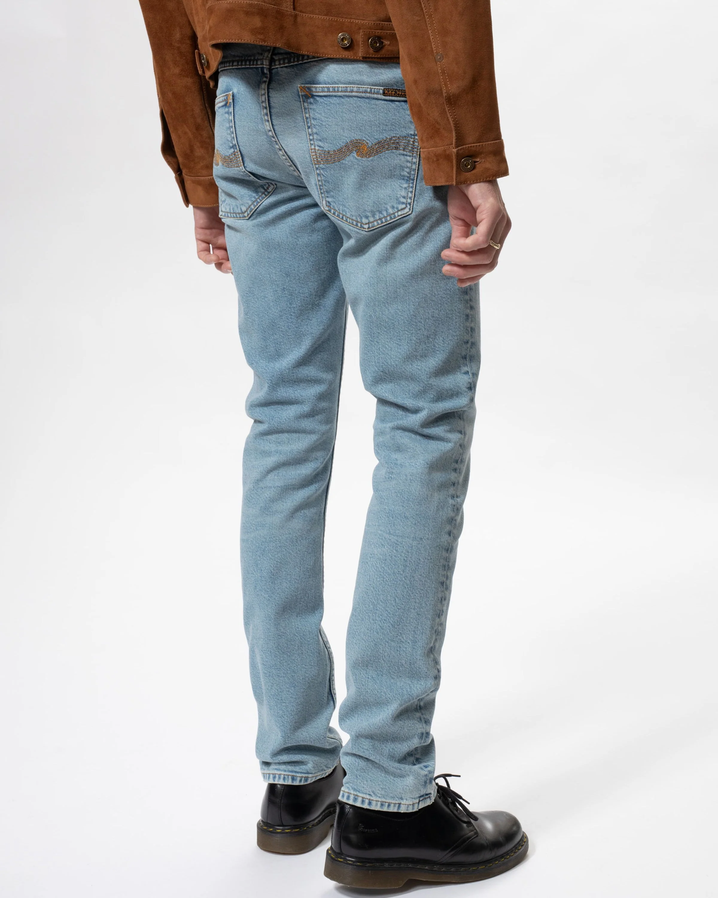 Nudie Lean Dean Slim Tapered Mens Jeans - Blue Noise - Image 3