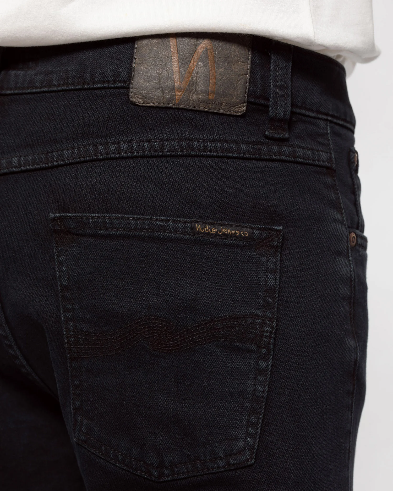 Nudie Lean Dean Slim Tapered Mens Jeans - Black Skies - Image 2