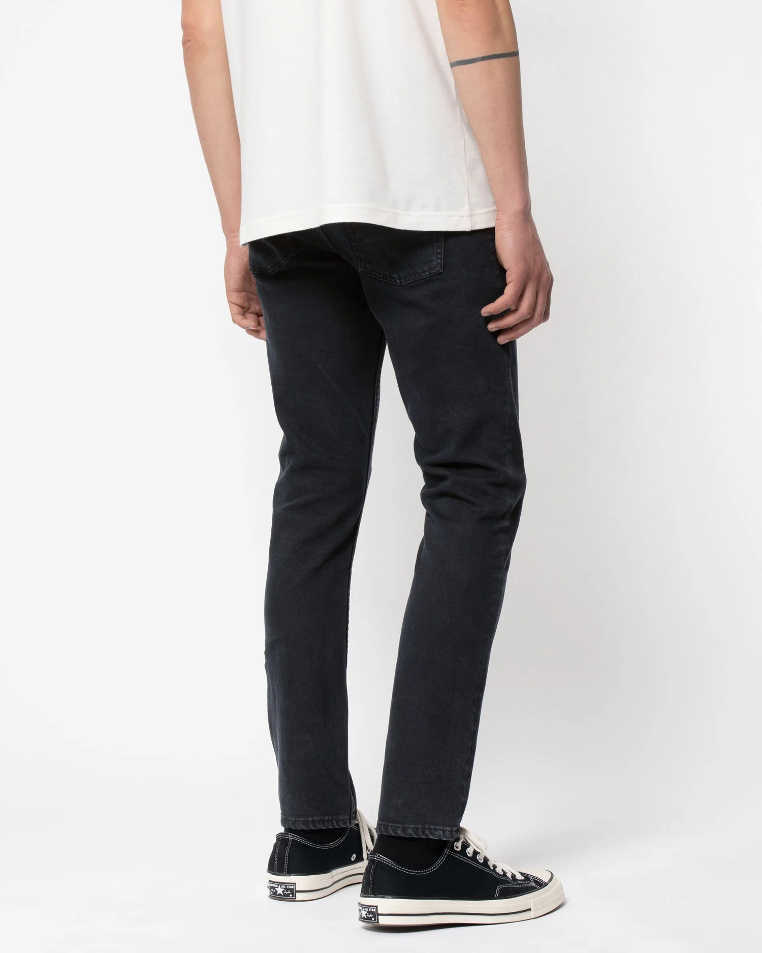 Nudie Lean Dean Slim Tapered Mens Jeans - Black Skies - Image 3