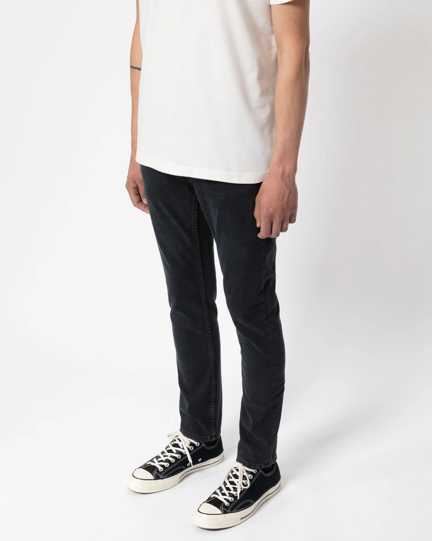 Nudie Lean Dean Slim Tapered Mens Jeans - Black Skies - Image 4