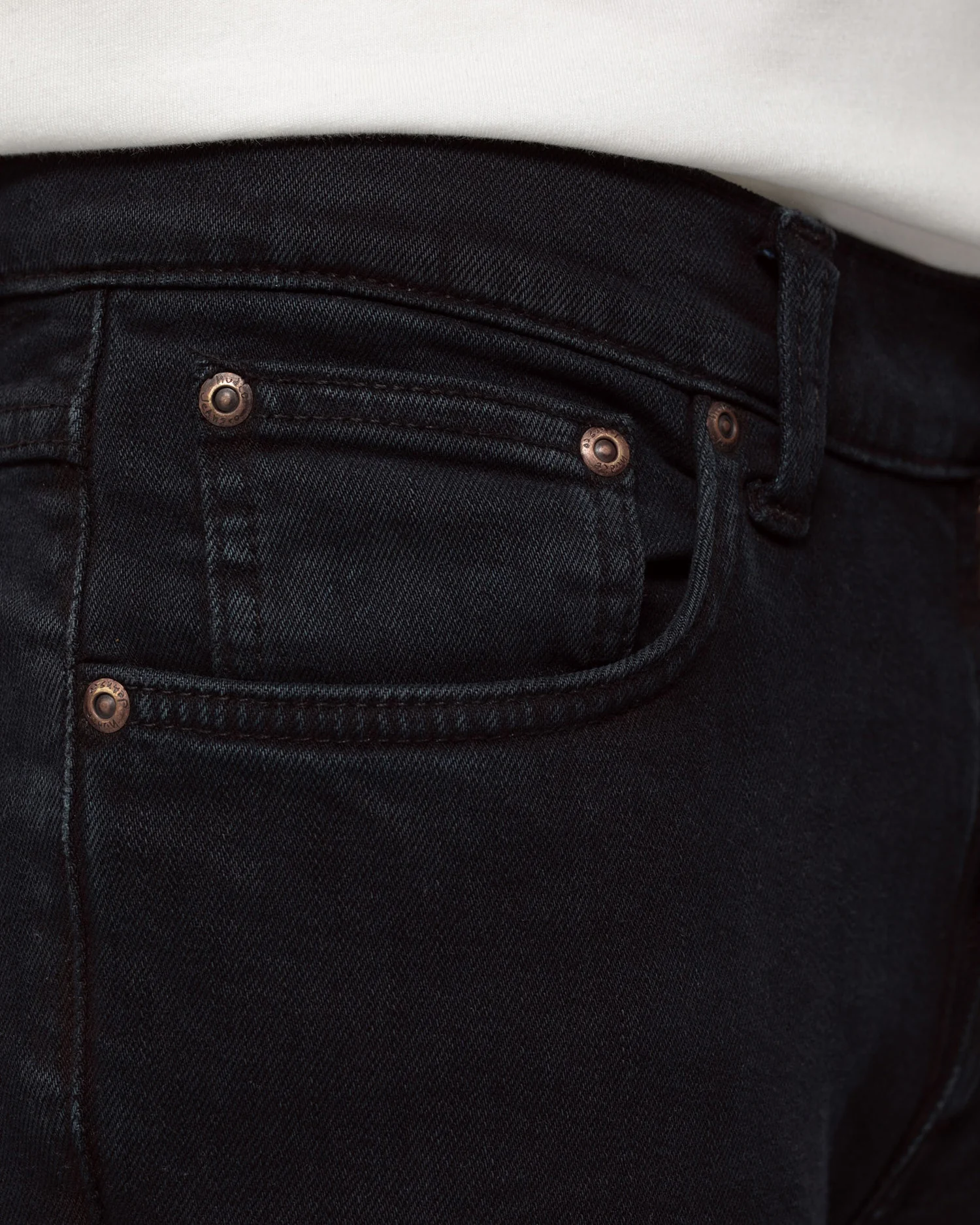 Nudie Lean Dean Slim Tapered Mens Jeans - Black Skies - Image 5