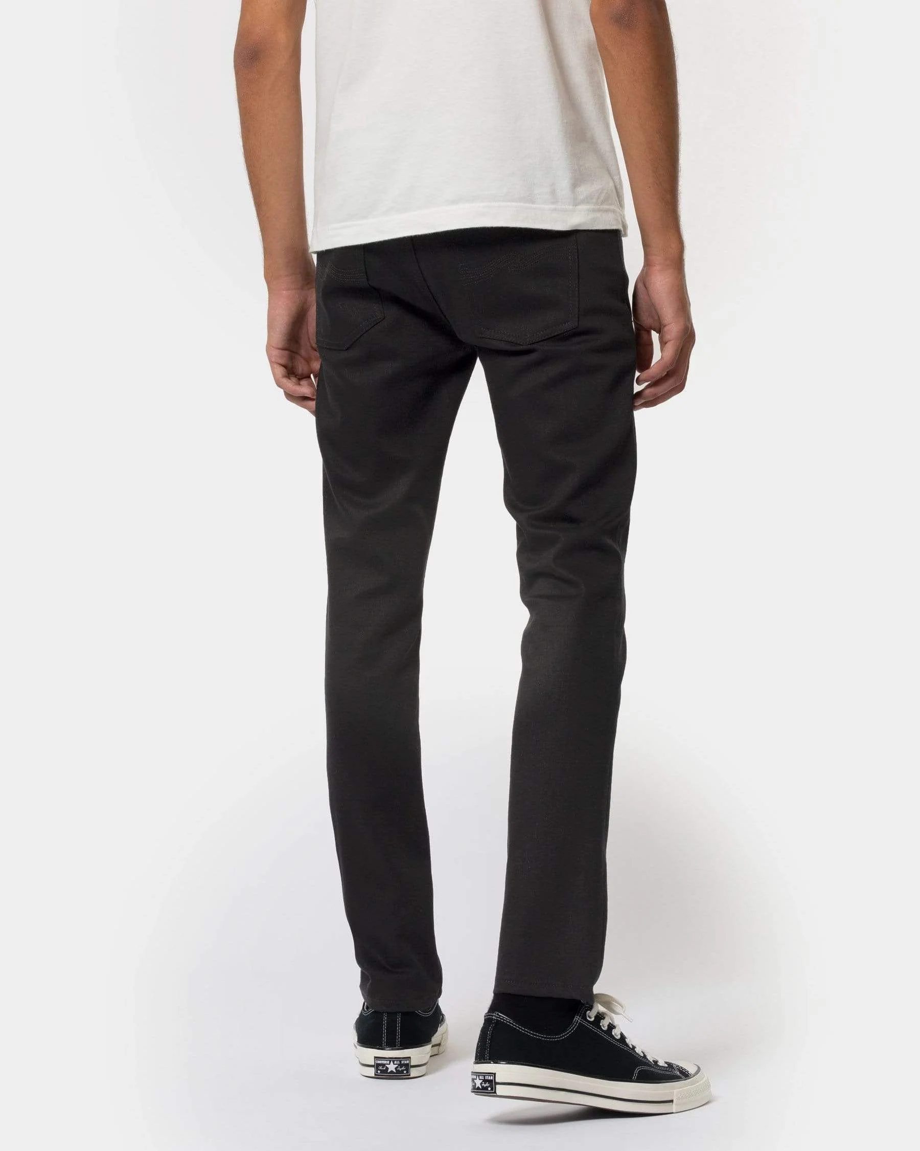 Nudie Lean Dean Slim Tapered Mens Jeans - Dry Ever Black - Image 3