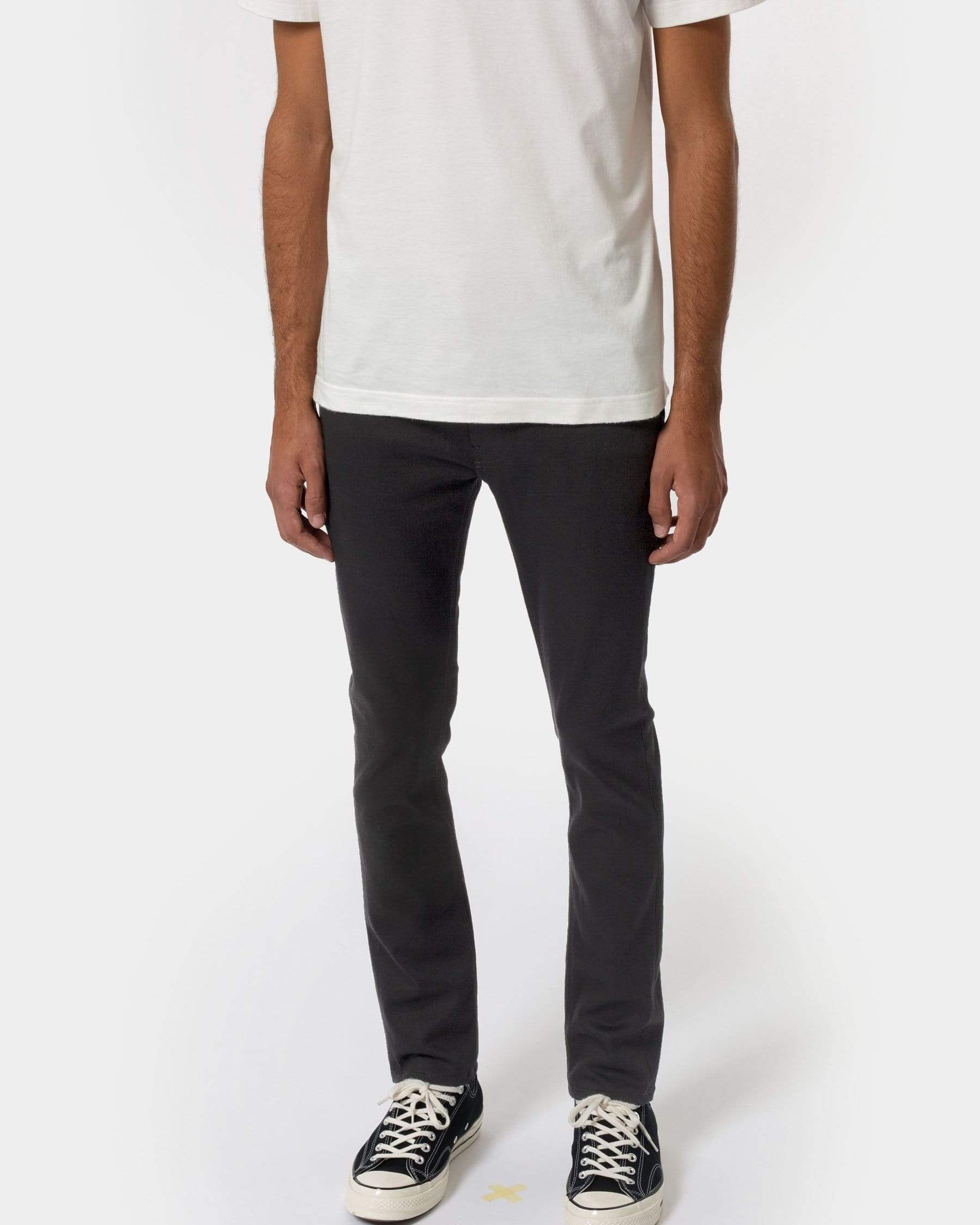 Nudie Lean Dean Slim Tapered Mens Jeans - Dry Ever Black - Image 4