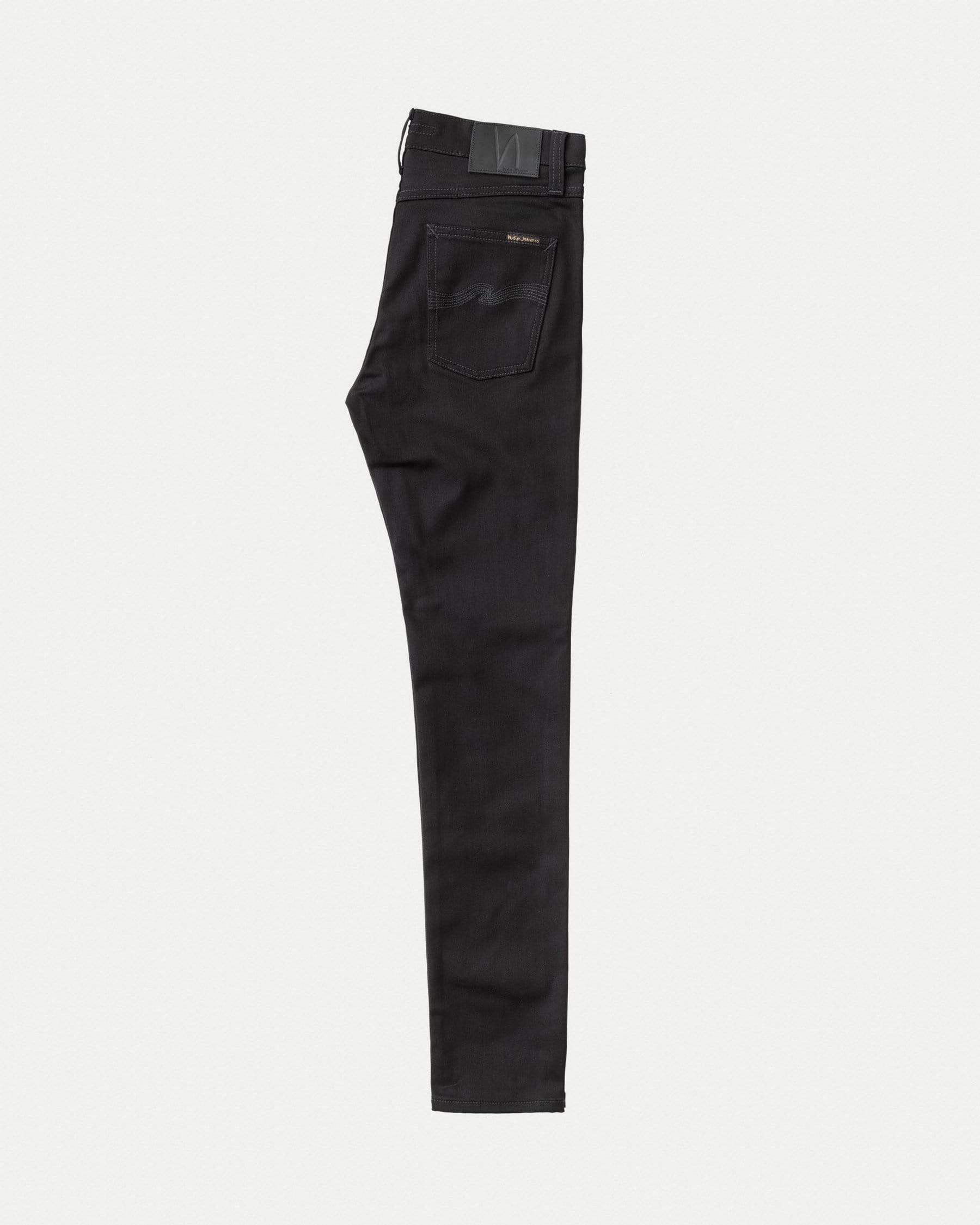 Nudie Lean Dean Slim Tapered Mens Jeans - Dry Ever Black - Image 6
