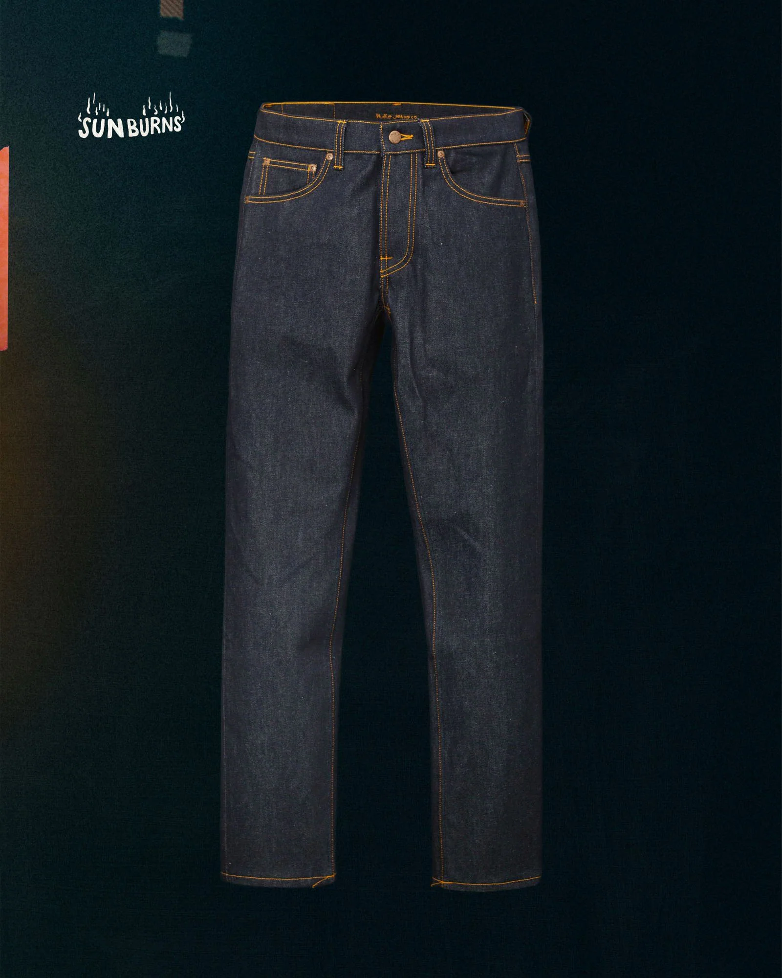 Nudie Solid Ollie Slim Fit Mens Jeans - Dry Sunburns - Image 4