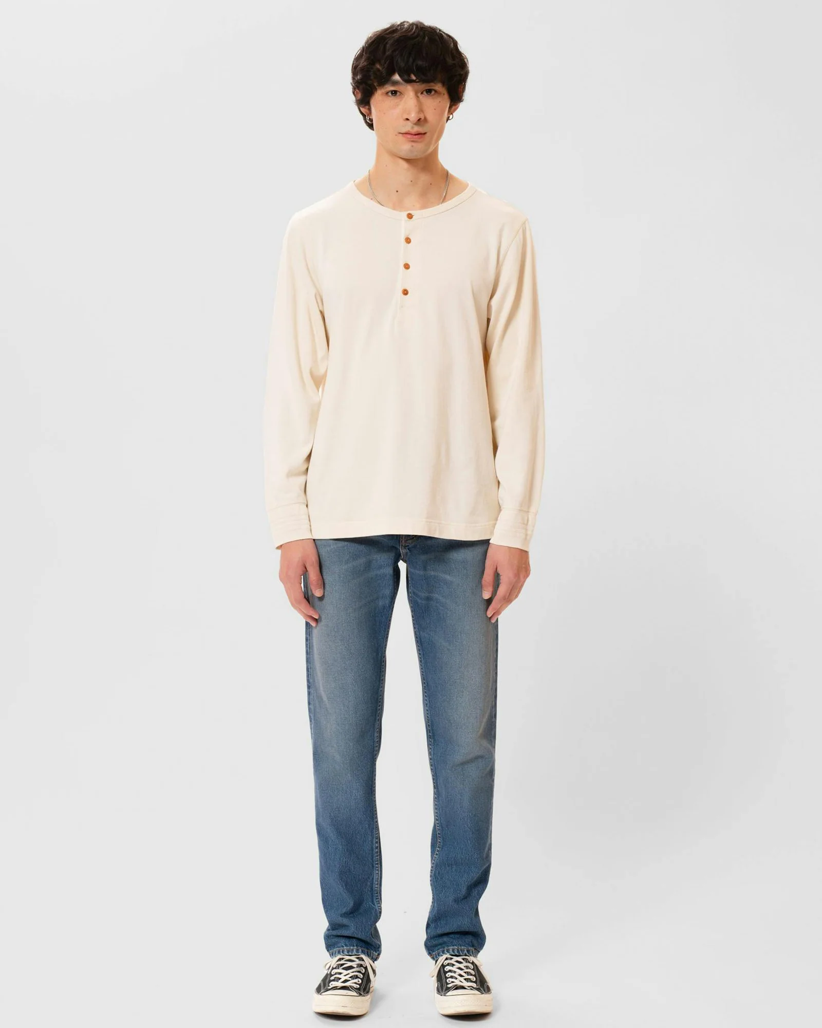 Nudie Steady Eddie II Regular Tapered Mens Jeans - Blue Haze - Image 3