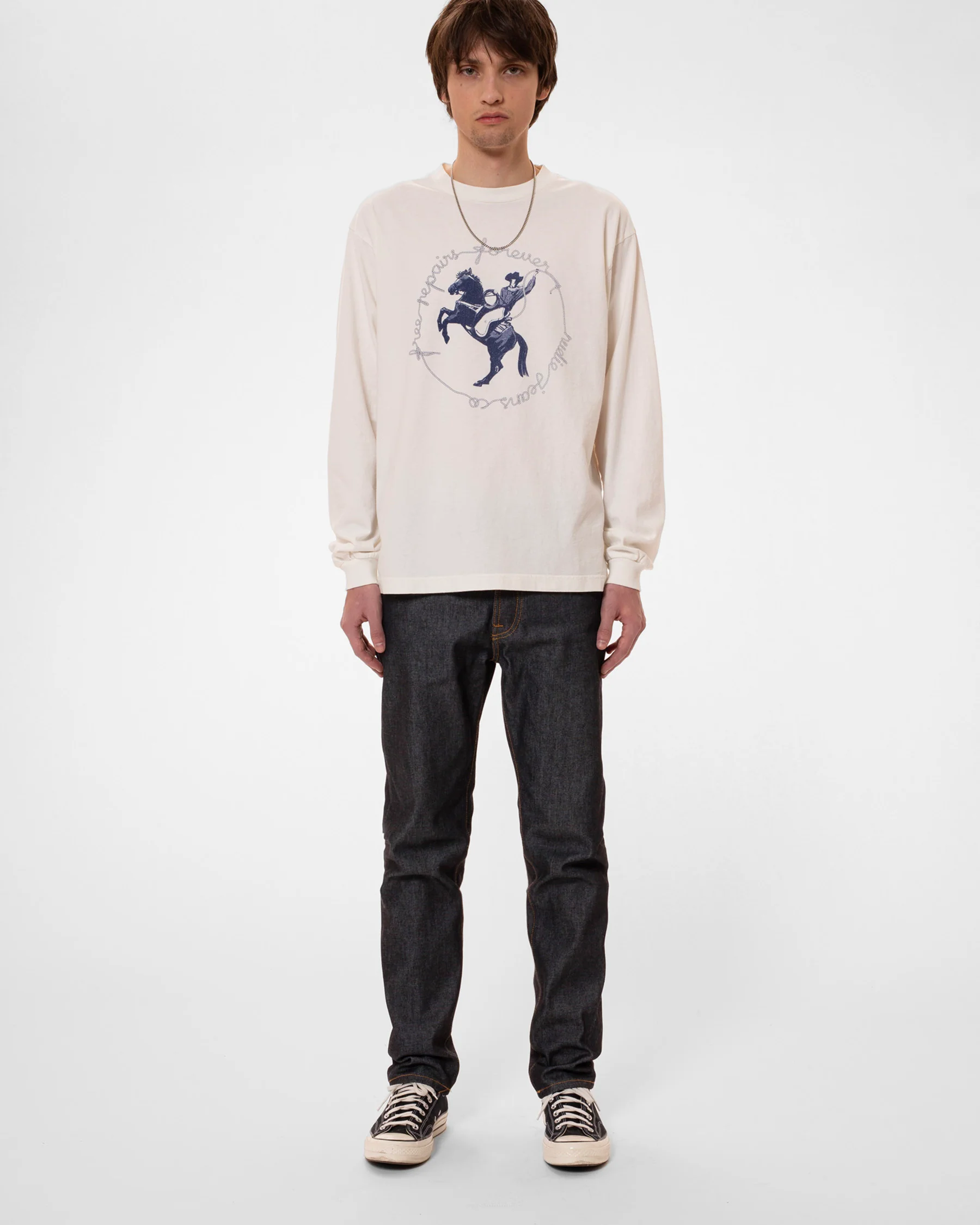 Nudie Steady Eddie II Regular Tapered Mens Jeans - Dry Heavy - Image 3