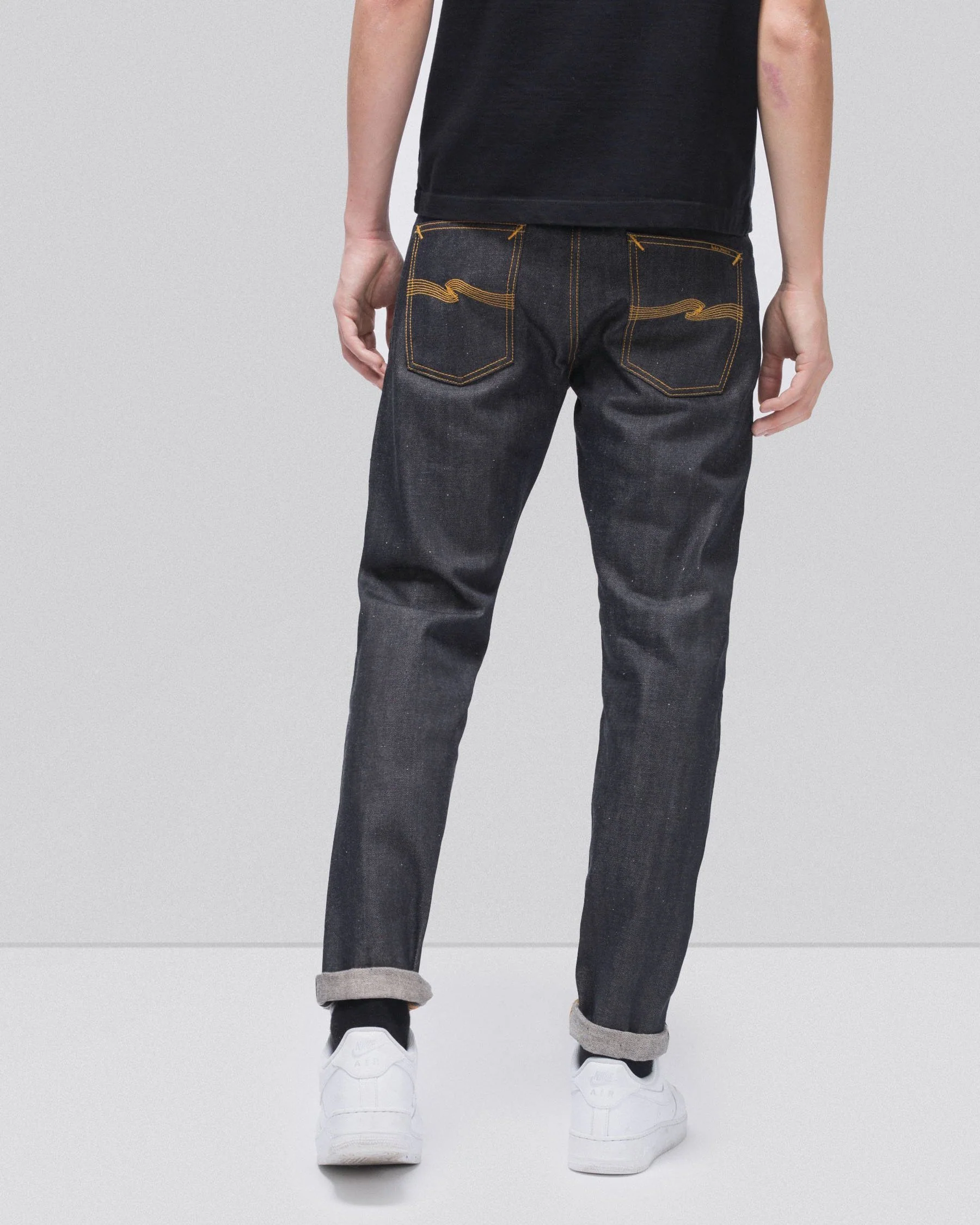 Nudie Steady Eddie II Regular Tapered Mens Jeans - Dry Selvage - Image 2