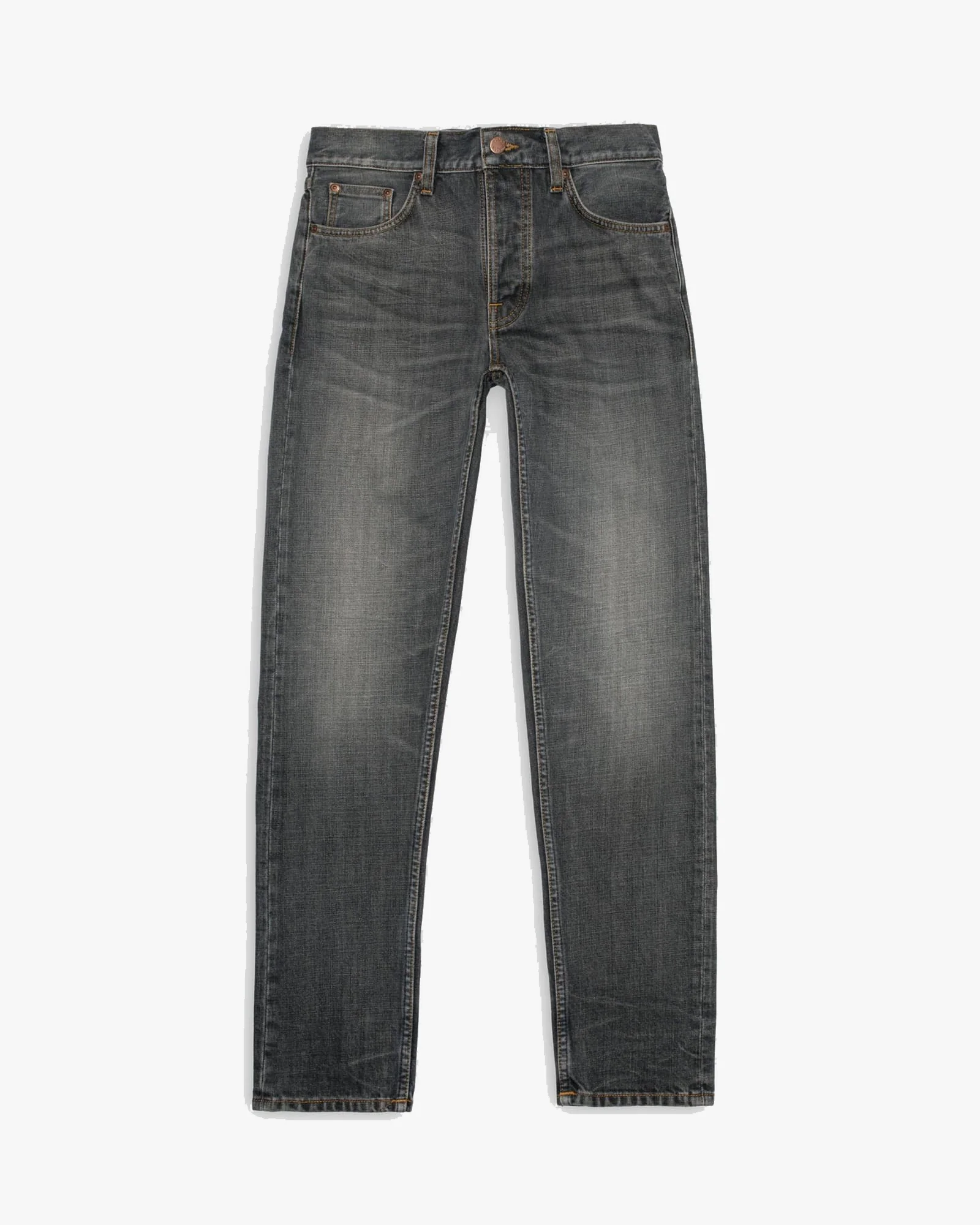 Nudie Steady Eddie II Regular Tapered Mens Jeans - Grey Crosshatch - Image 3