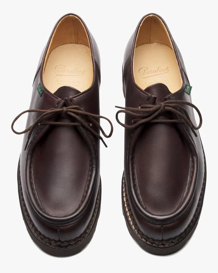 Paraboot Michael Piped Seam Derby Shoe - Lisse Cafe / Marche Marron - Image 4