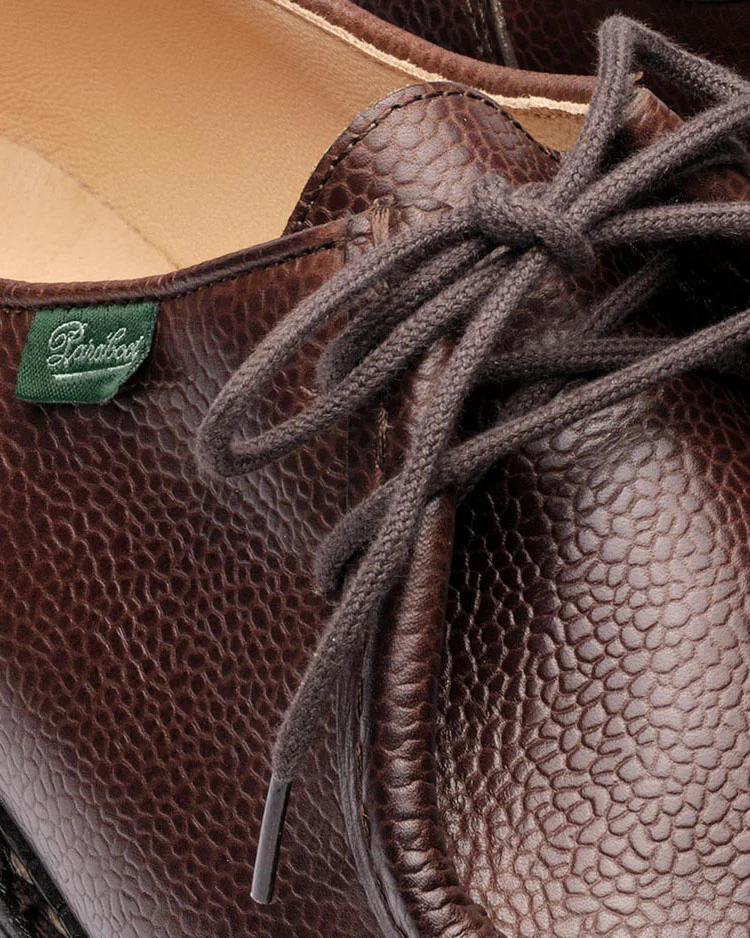 Paraboot Michael Piped Seam Derby Shoe - Grainé Ébène / Marche Marron - Image 2