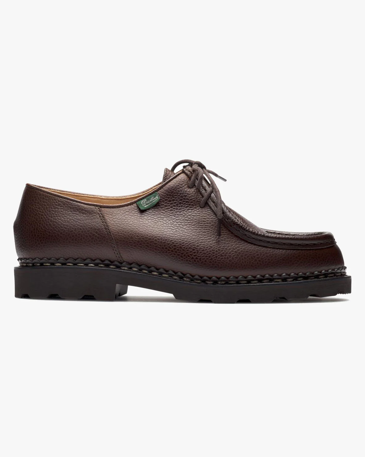 Paraboot Michael Piped Seam Derby Shoe - Grainé Ébène / Marche Marron - Image 6