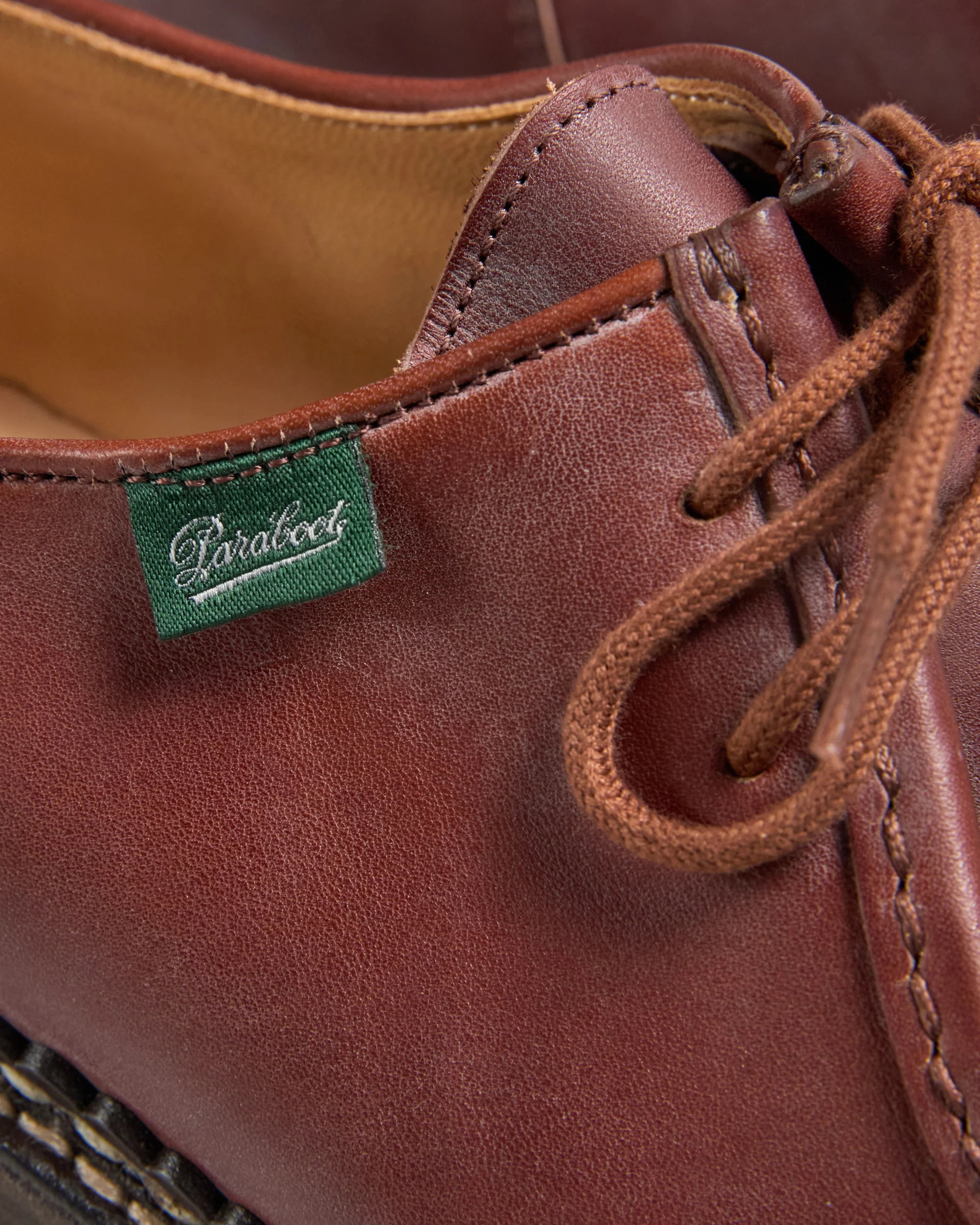 Paraboot Michael Piped Seam Derby Shoe - Lisse Marron / Marche Marron - Image 2