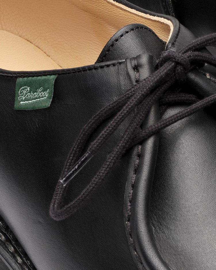 Paraboot Michael Piped Seam Derby Shoe - Lisse Noir / Marche Noire - Image 2