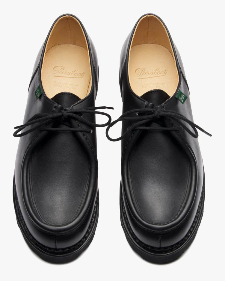 Paraboot Michael Piped Seam Derby Shoe - Lisse Noir / Marche Noire - Image 3