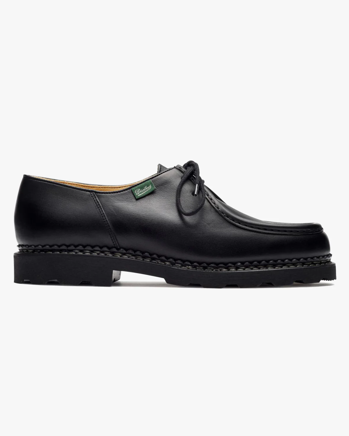 Paraboot Michael Piped Seam Derby Shoe - Lisse Noir / Marche Noire - Image 6