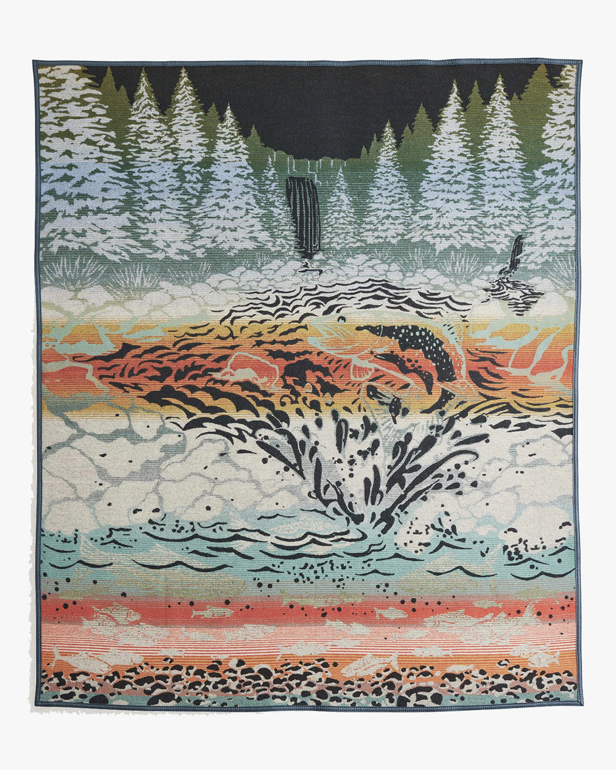 Pendleton Jacquard Napped Robe Wool Blanket - Salmon Falls - Image 2