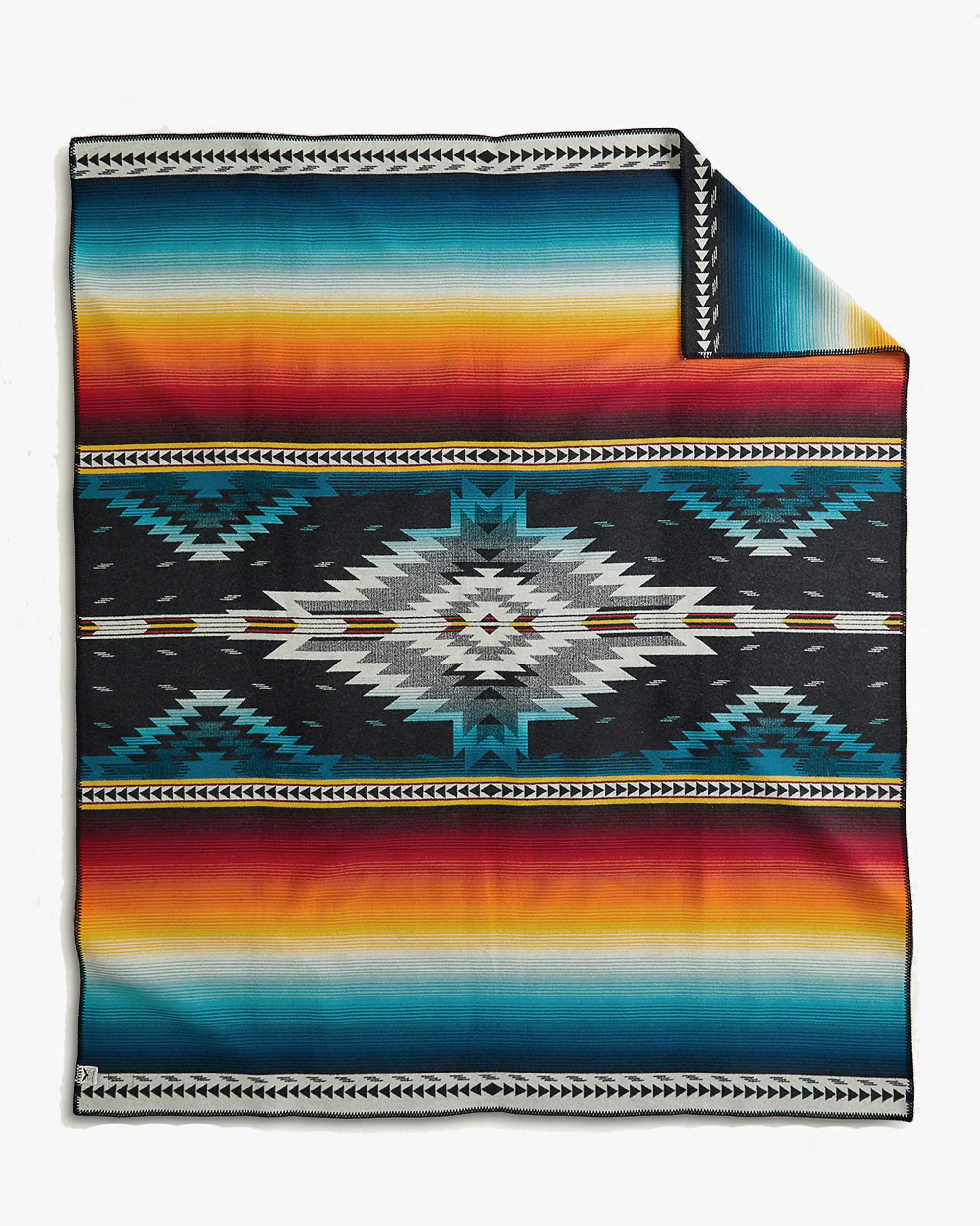 Pendleton Jacquard Unnapped Robe Wool Blanket - Saltillo Sunset - Image 2