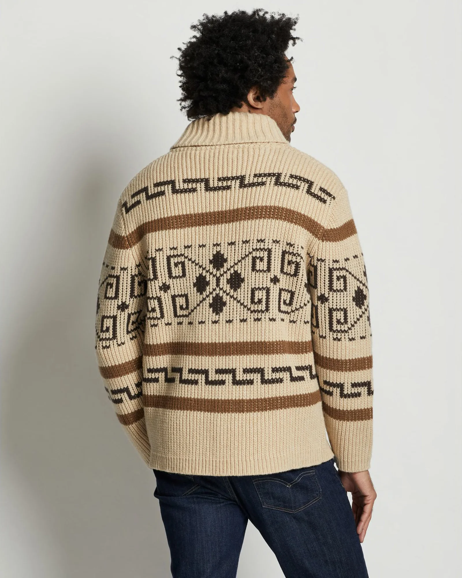 Pendleton Original Westerley Lambswool Sweater - Tan / Brown - Image 3
