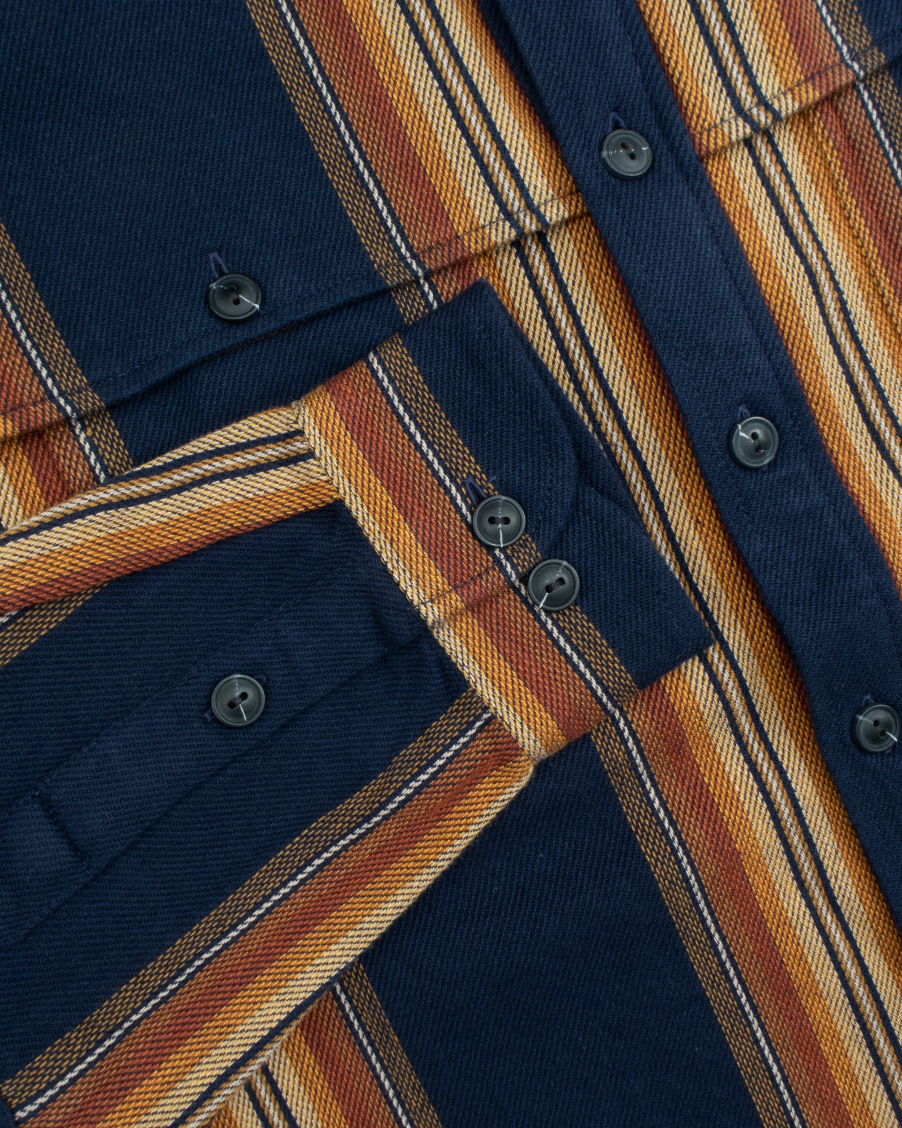 Pendleton Weston Flannel Shirt - Navy Multi Stripe - Image 4