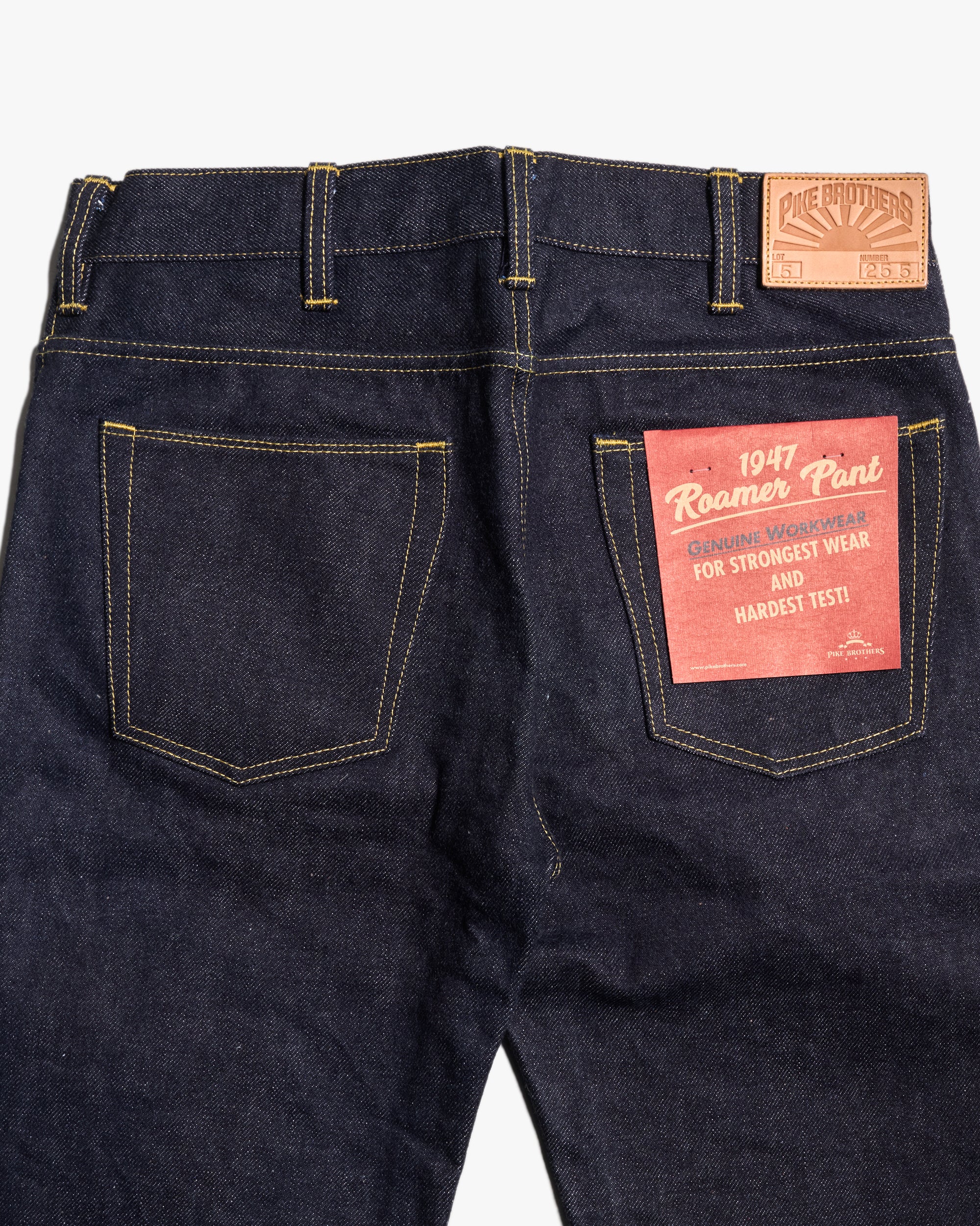 Pike Brothers 1947 Roamer Pant Relaxed Tapered Mens Jeans - 21oz Selvedge Indigo - Image 15