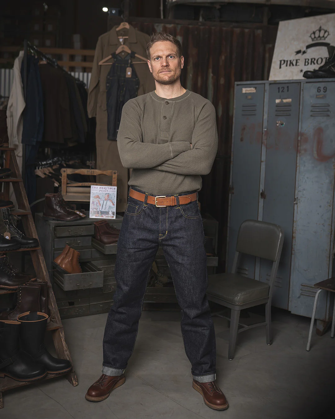 Pike Brothers 1947 Roamer Pant Relaxed Tapered Mens Jeans - 21oz Selvedge Indigo - Image 6