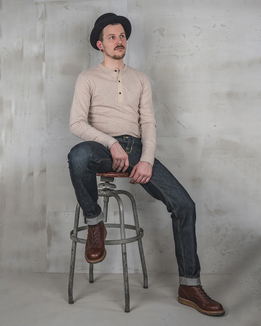 Pike Brothers 1963 Roamer Pant Slim Fit Mens Jeans - 11oz Selvedge Metal - Image 4