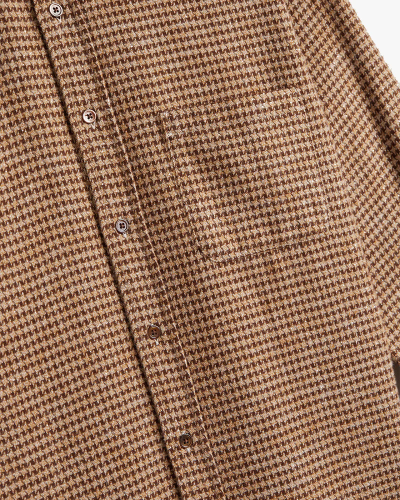 Portuguese Flannel Abstract Pied Poule Shirt - Brown - Image 3