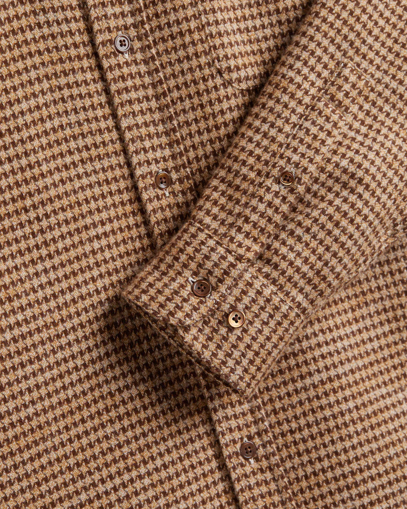 Portuguese Flannel Abstract Pied Poule Shirt - Brown - Image 4