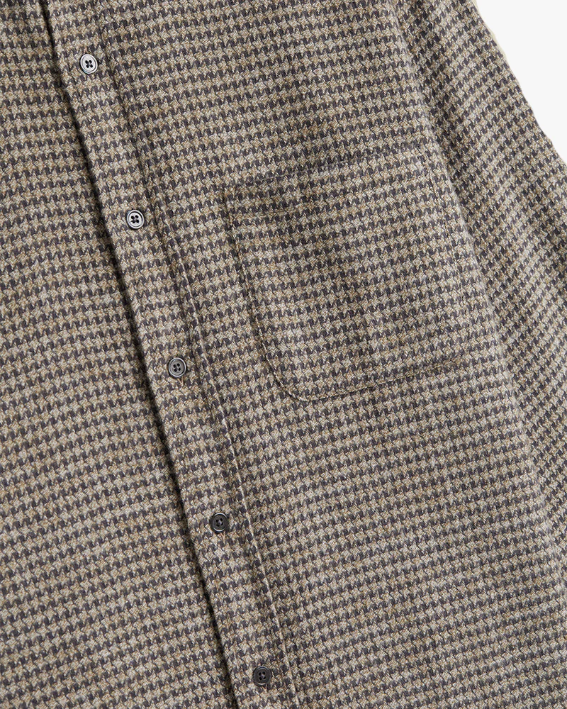 Portuguese Flannel Abstract Pied Poule Shirt - Charcoal - Image 4