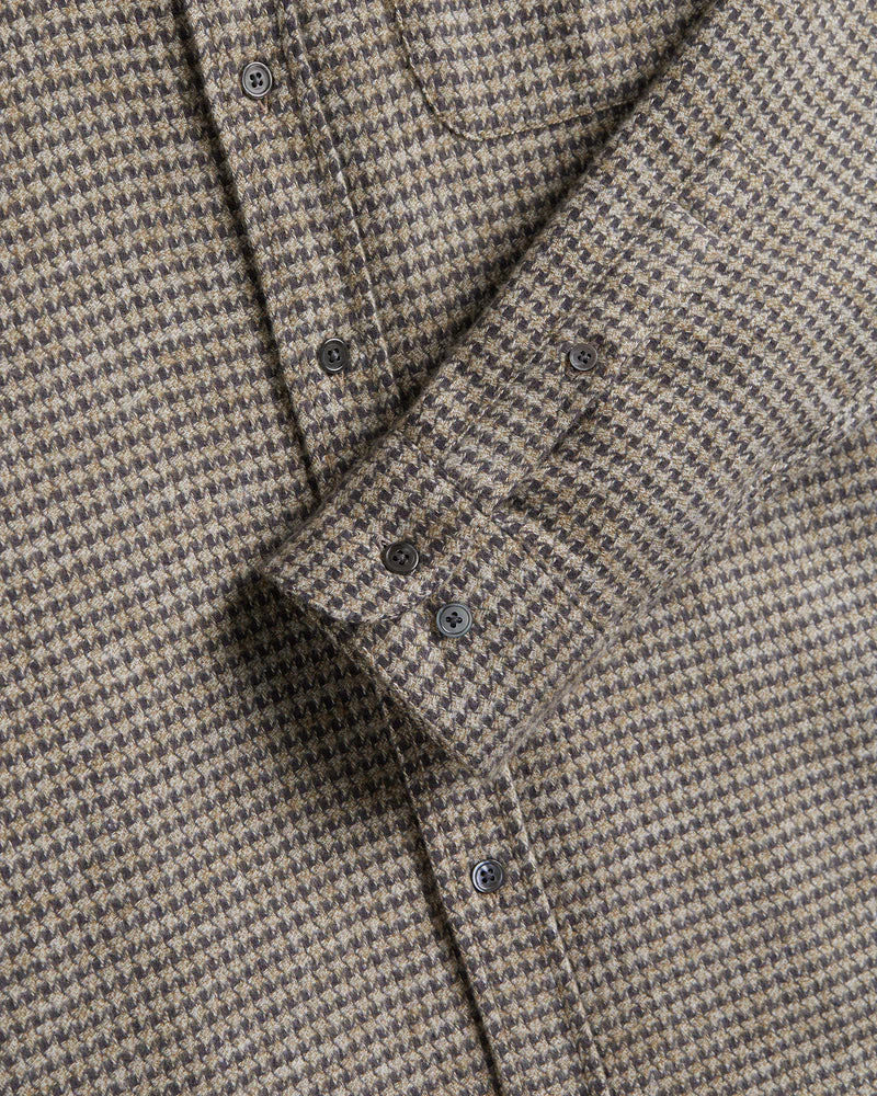 Portuguese Flannel Abstract Pied Poule Shirt - Charcoal - Image 5