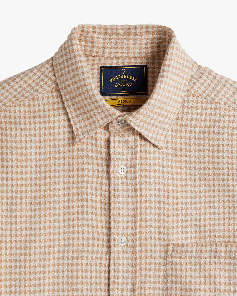 Portuguese Flannel Abstract Pied Poule Shirt - Cream - Image 3