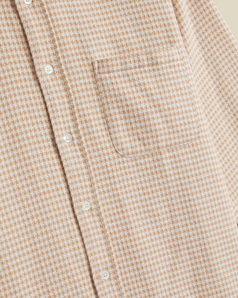 Portuguese Flannel Abstract Pied Poule Shirt - Cream - Image 4