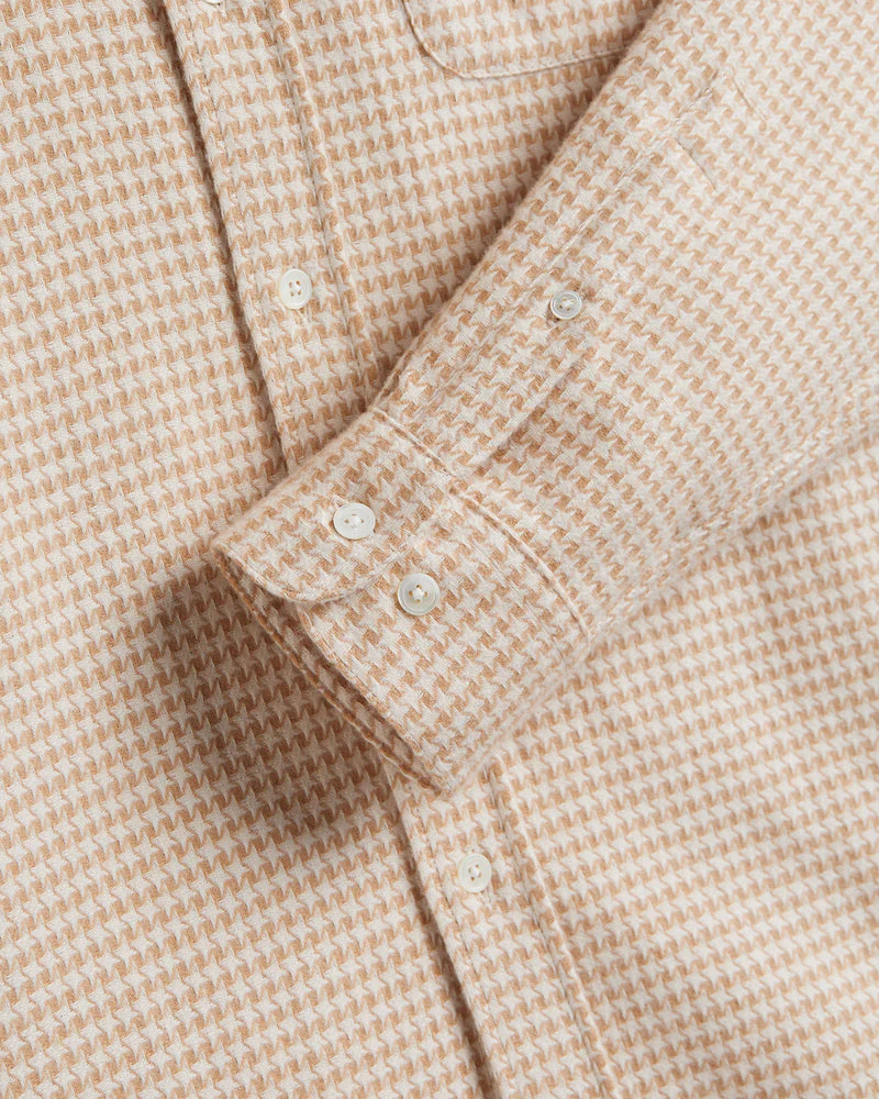 Portuguese Flannel Abstract Pied Poule Shirt - Cream - Image 5