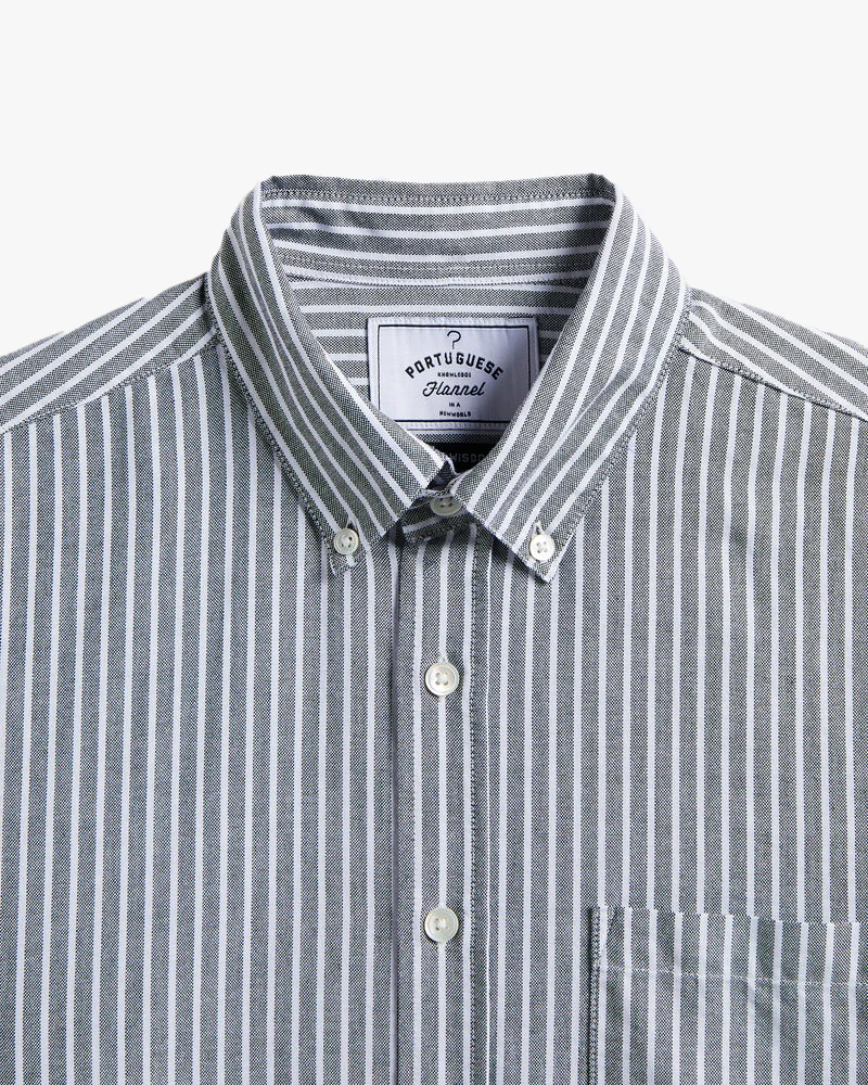 Portuguese Flannel Belavista Stripe Shirt - Black - Image 3