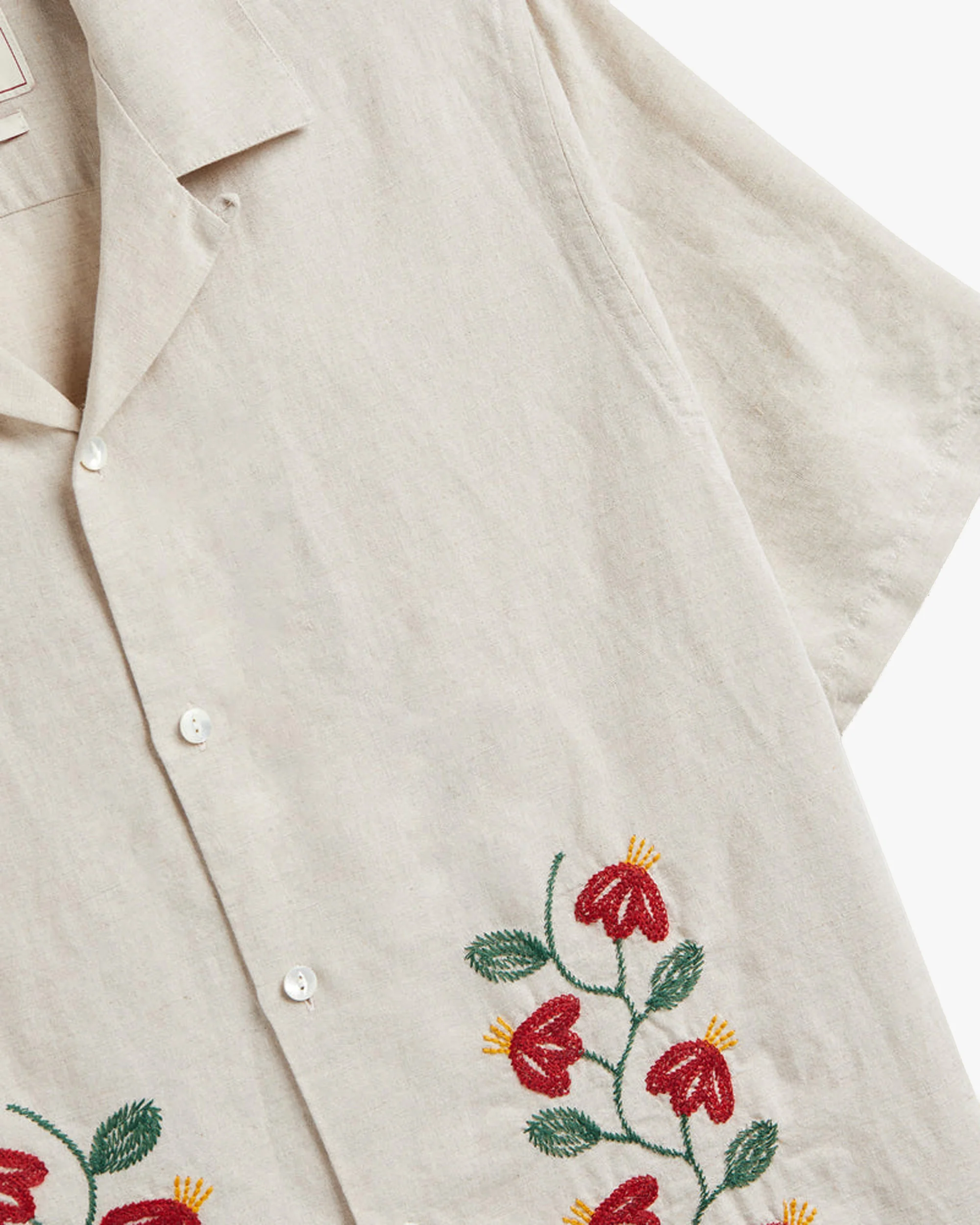 Portuguese Flannel Branch Embroidery Shirt - Ecru - Image 4