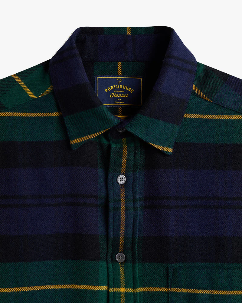 Portuguese Flannel Cabin Shirt - Blue / Green - Image 3