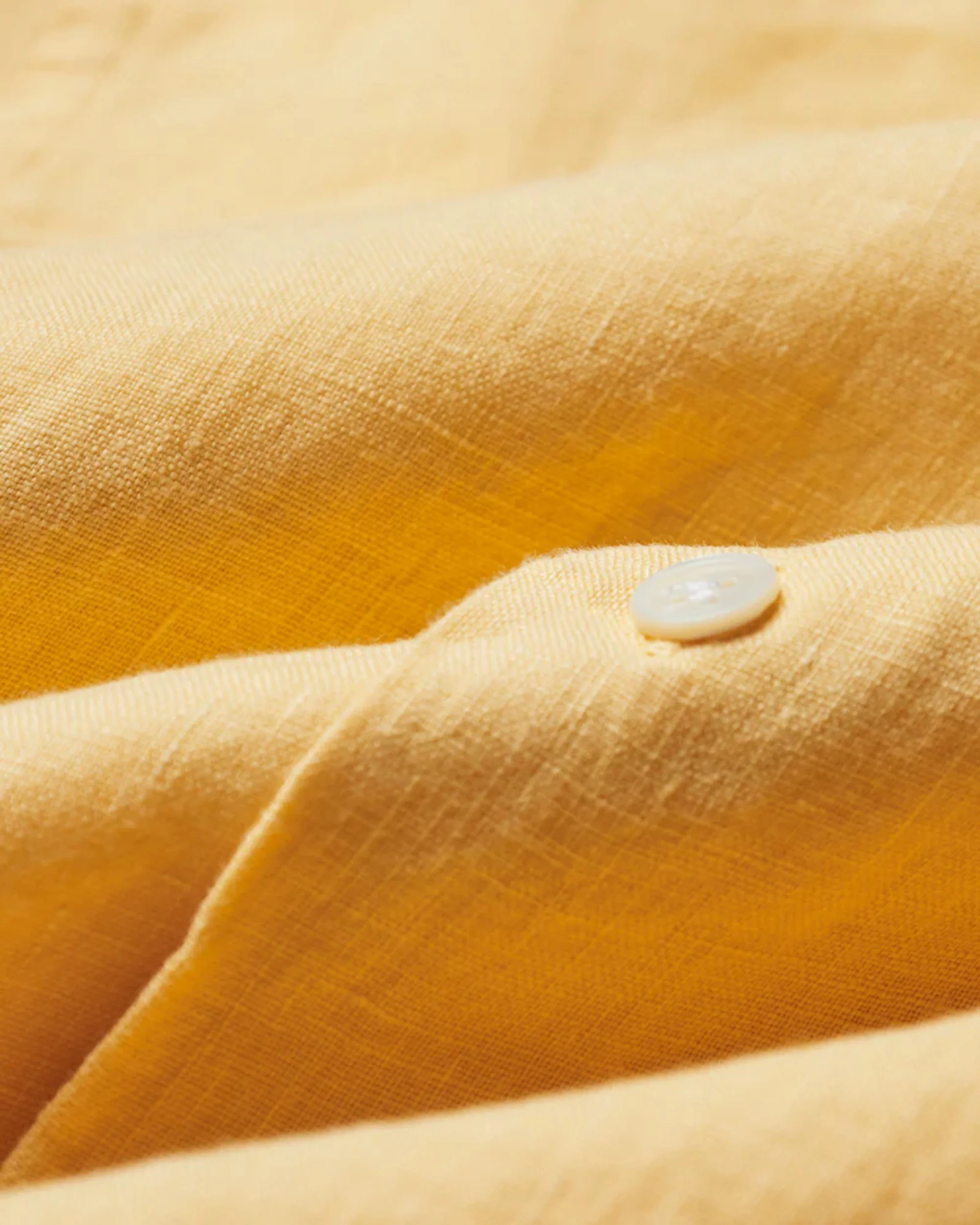 Portuguese Flannel Linen Camp Collar Shirt - Yellow - Image 2